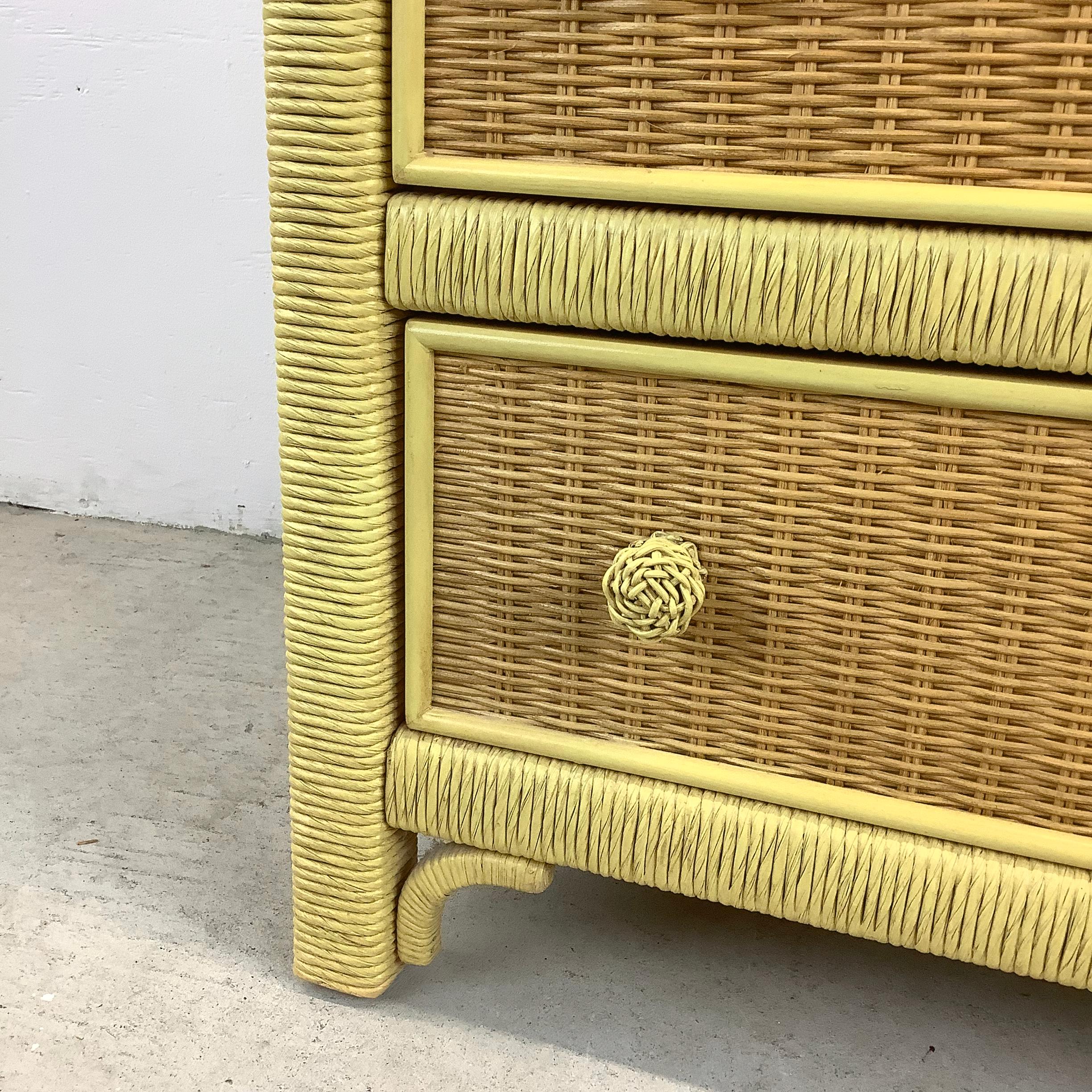 Henry Link Wicker Highboy Dresser 10