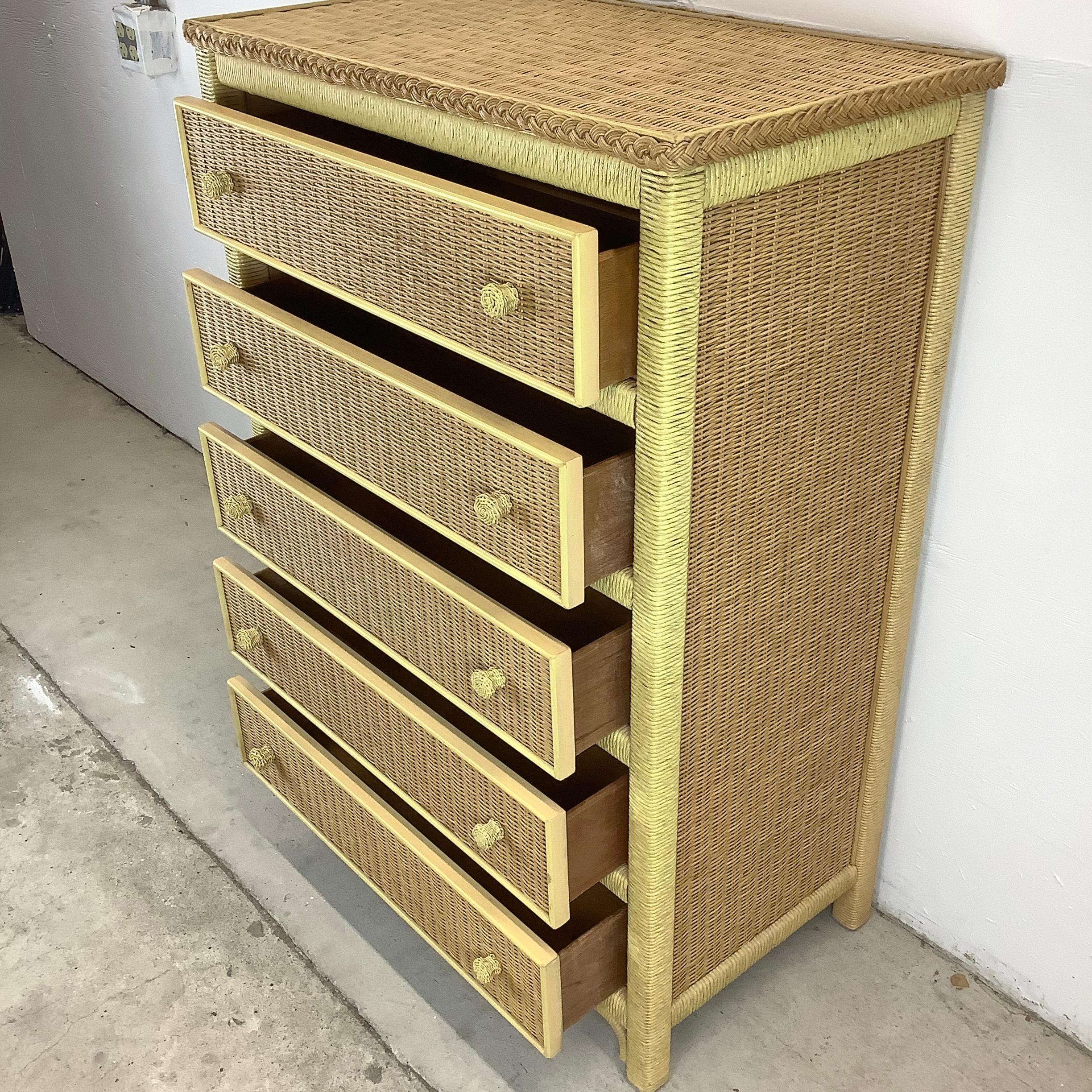 Bohemian Henry Link Wicker Highboy Dresser