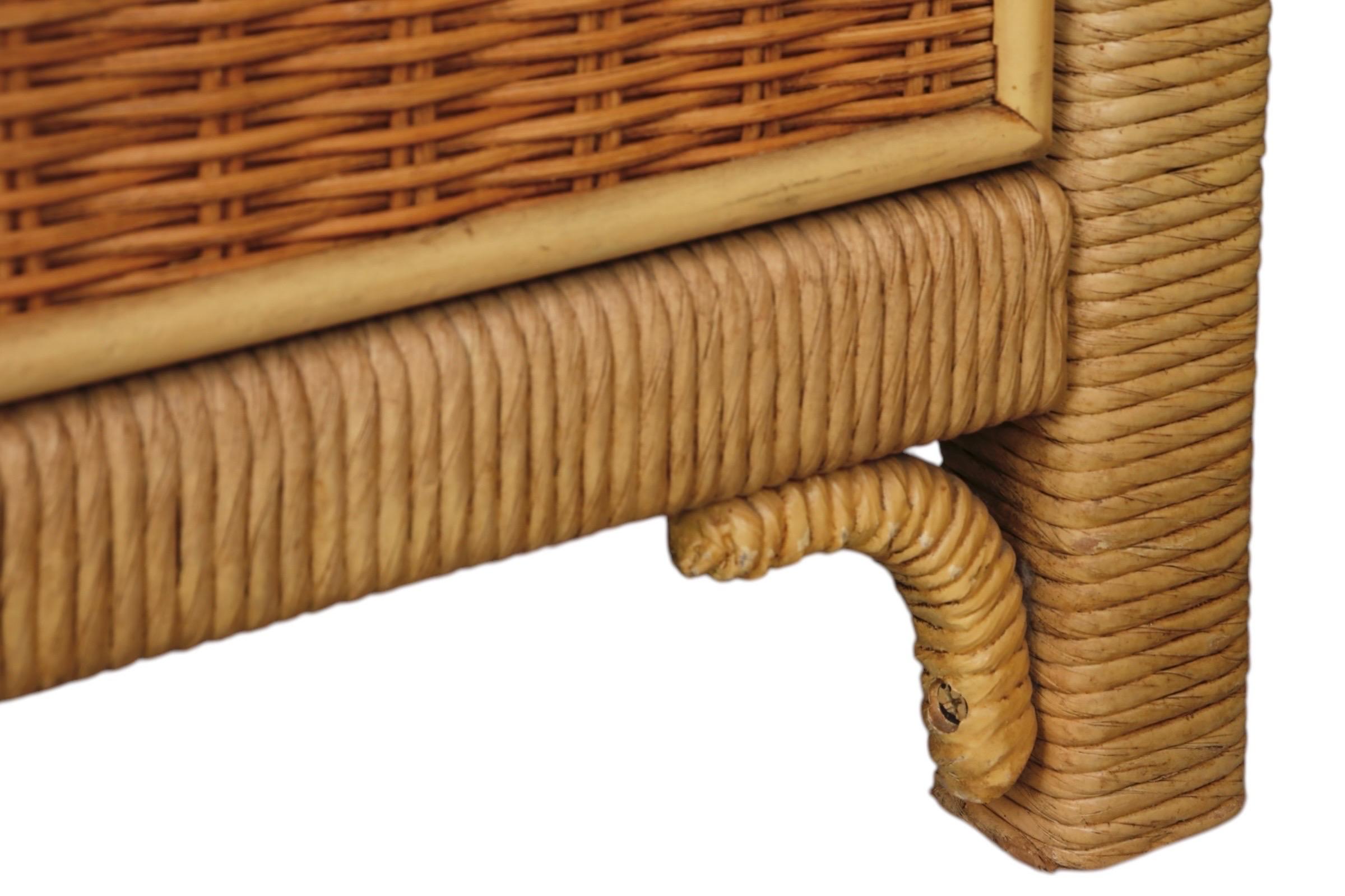 Henry Link Wicker Nightstands, a Pair 1