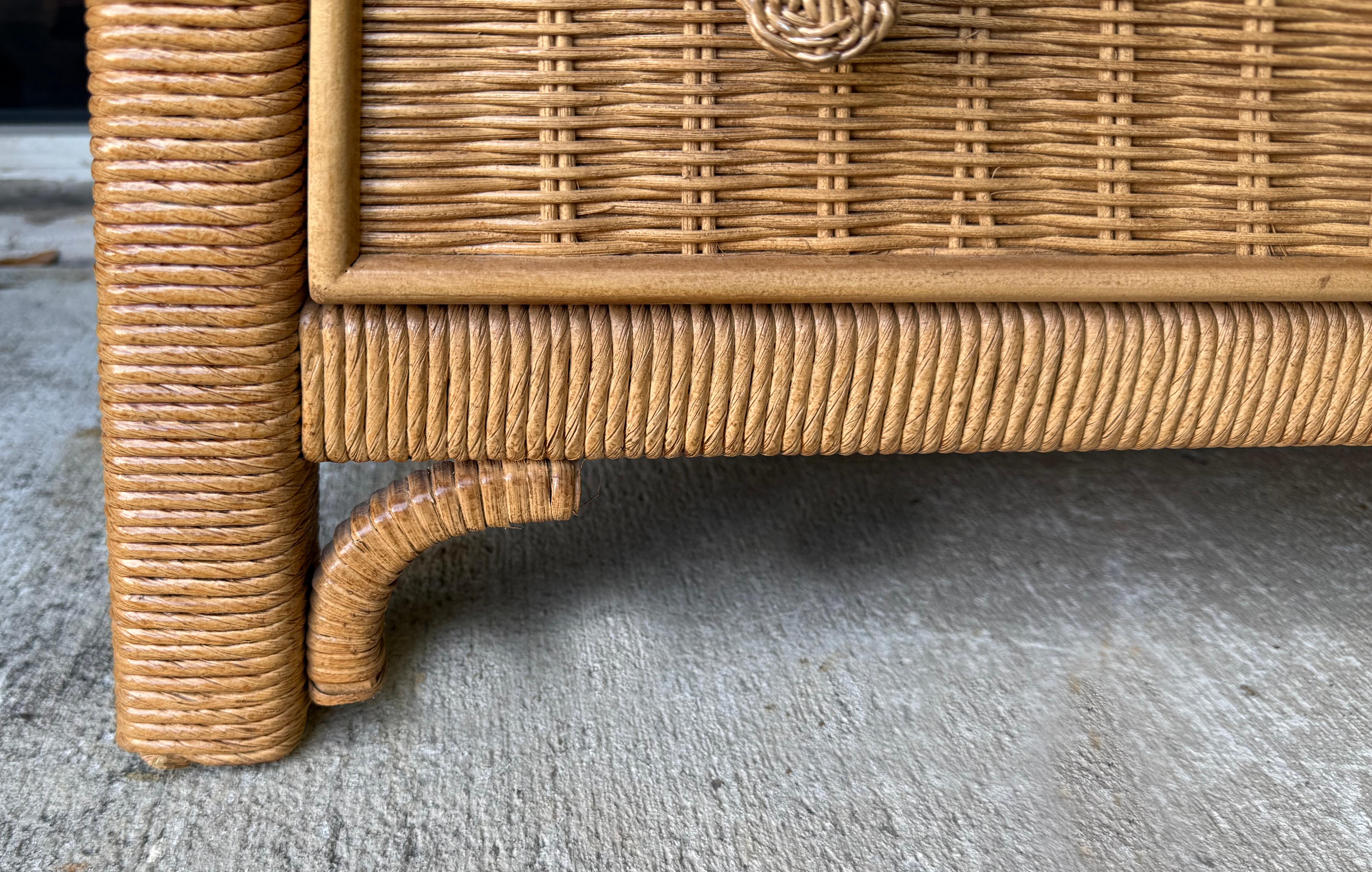Henry Link Woven Wicker 3-Drawer Chests for Lexington,  Pair For Sale 3