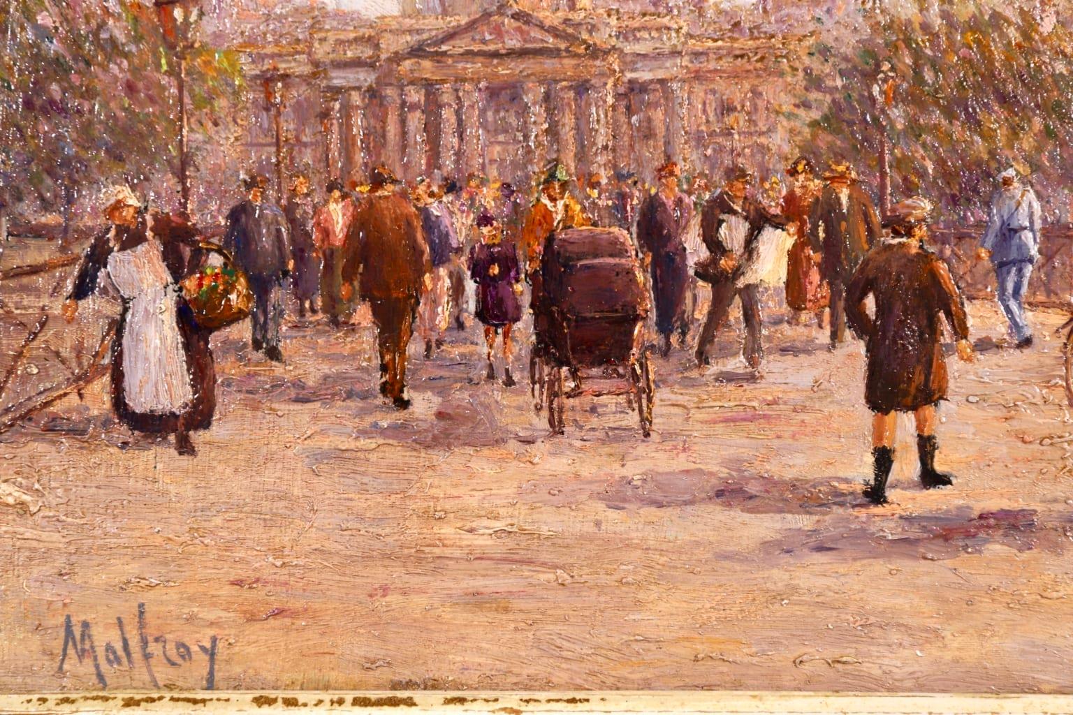 Le Pont des Arts - Paris - Post Impressionist Oil, Cityscape by Henry Malfroy 1