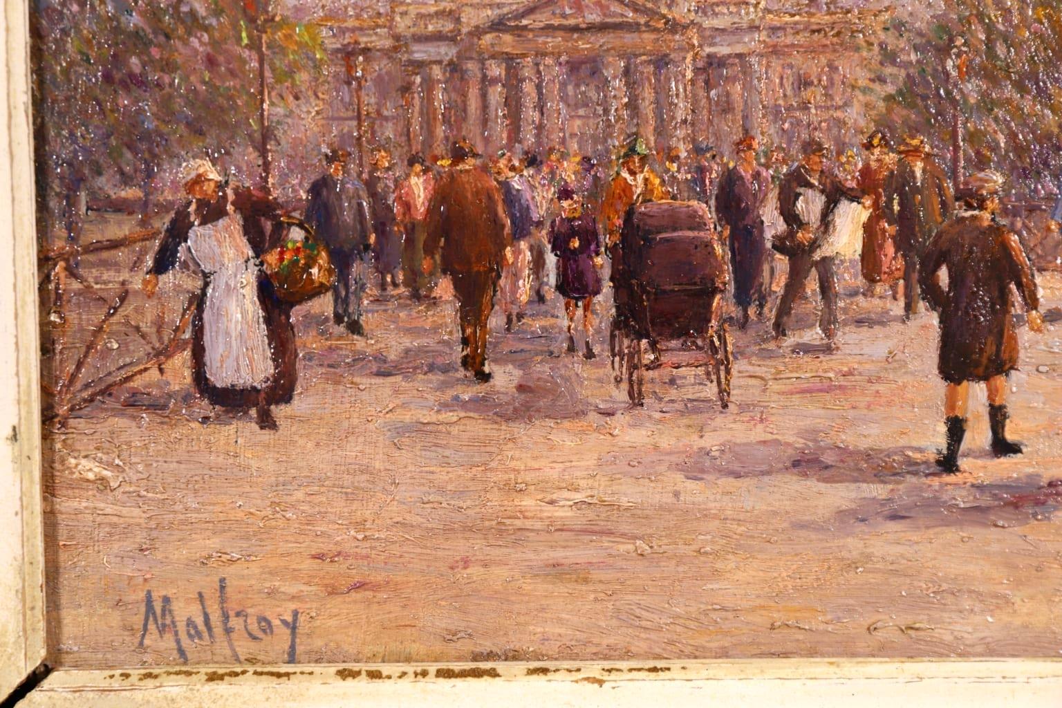 Le Pont des Arts - Paris - Post Impressionist Oil, Cityscape by Henry Malfroy 2