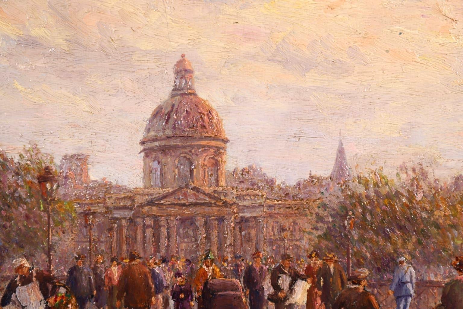 Le Pont des Arts - Paris - Post Impressionist Oil, Cityscape by Henry Malfroy 3