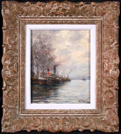 Quai Saint-Bernard - Paris - Post Impressionist Oil, Riverscape by Henry Malfroy