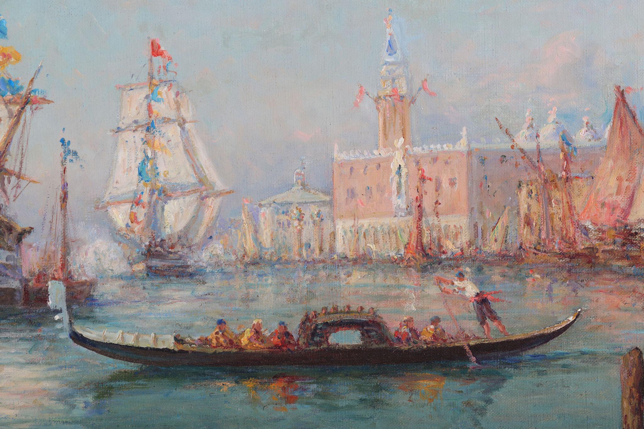 'Salut De Venice' The Homecoming . Venice - French School Painting by Henry Malfroy