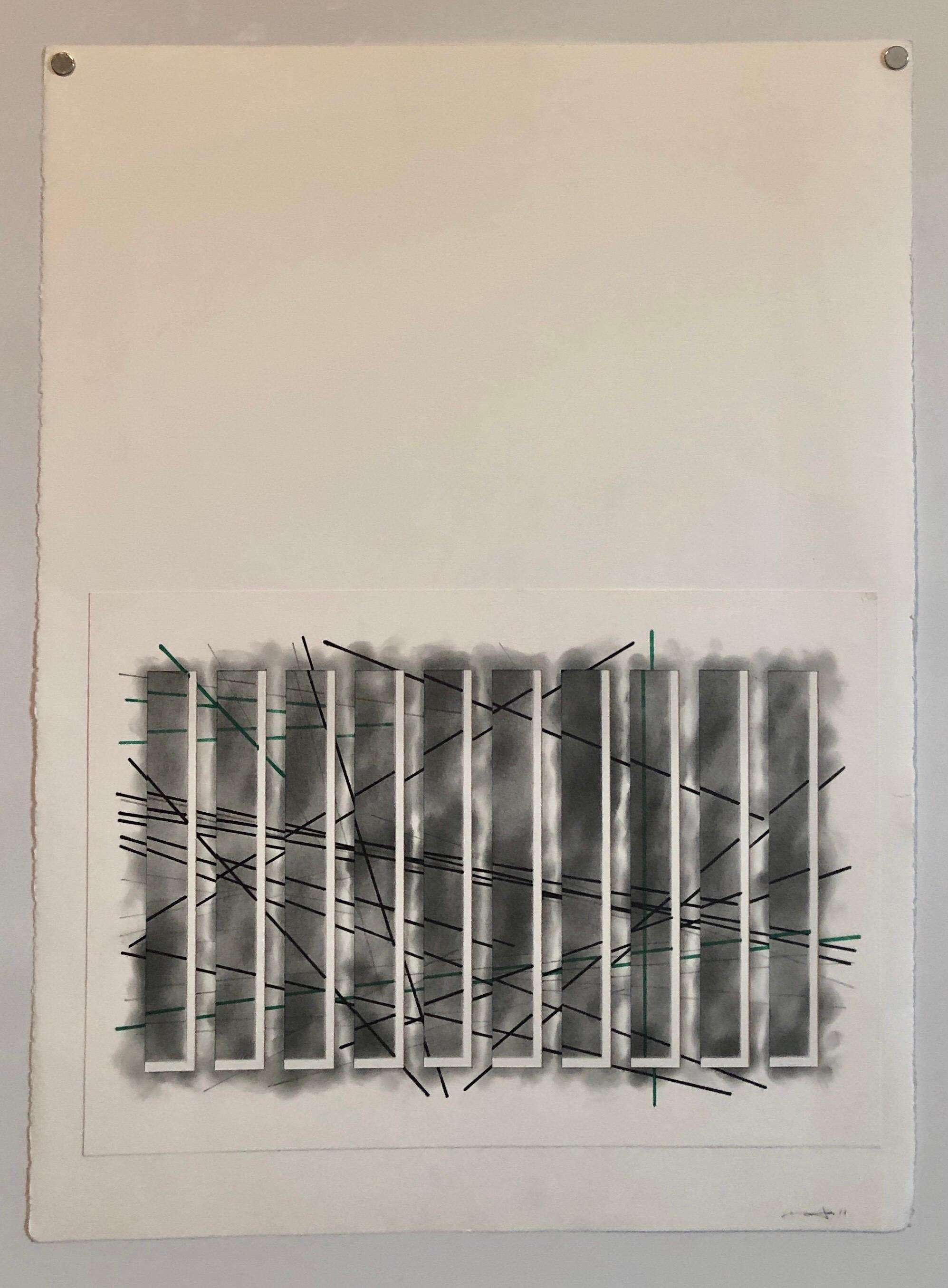 Collage a tecnica mista, grafite, pittura a olio L'espressionista astratto Henry Mandell in vendita 10