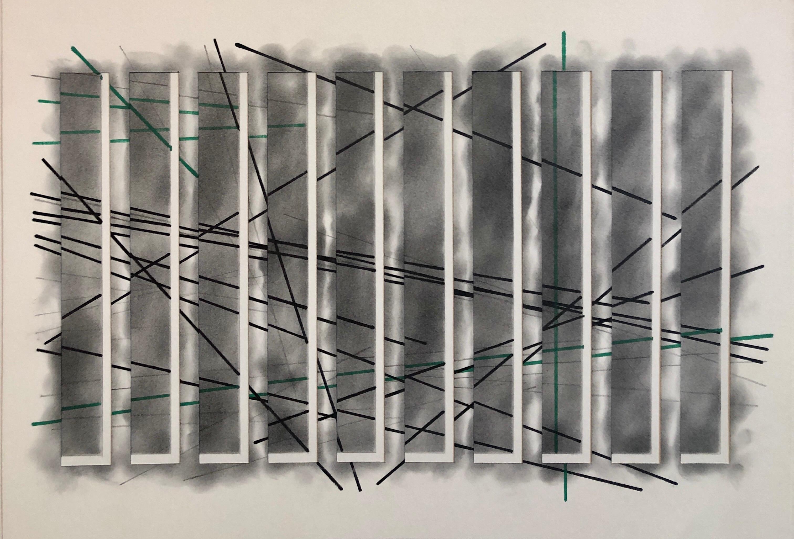 Collage a tecnica mista, grafite, pittura a olio L'espressionista astratto Henry Mandell in vendita 1