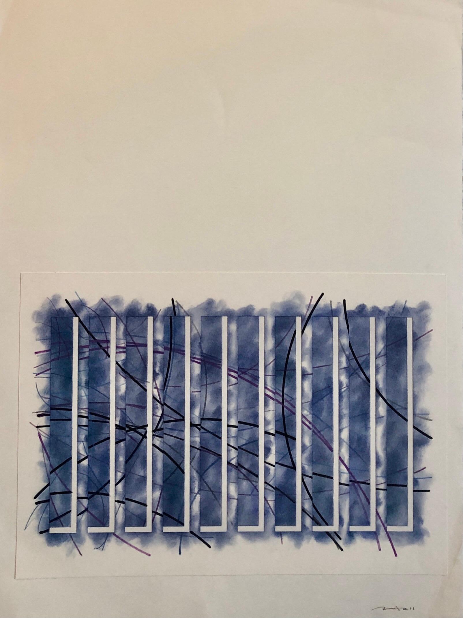 Collage a tecnica mista, grafite, pittura a olio L'espressionista astratto Henry Mandell in vendita 1