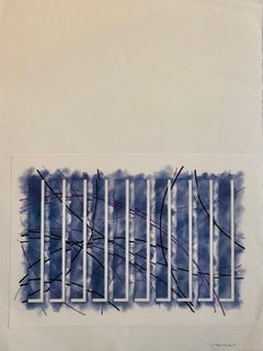 Mixed Media Collage, Graphite, Oil Painting Abstract Expressionist Henry Mandell