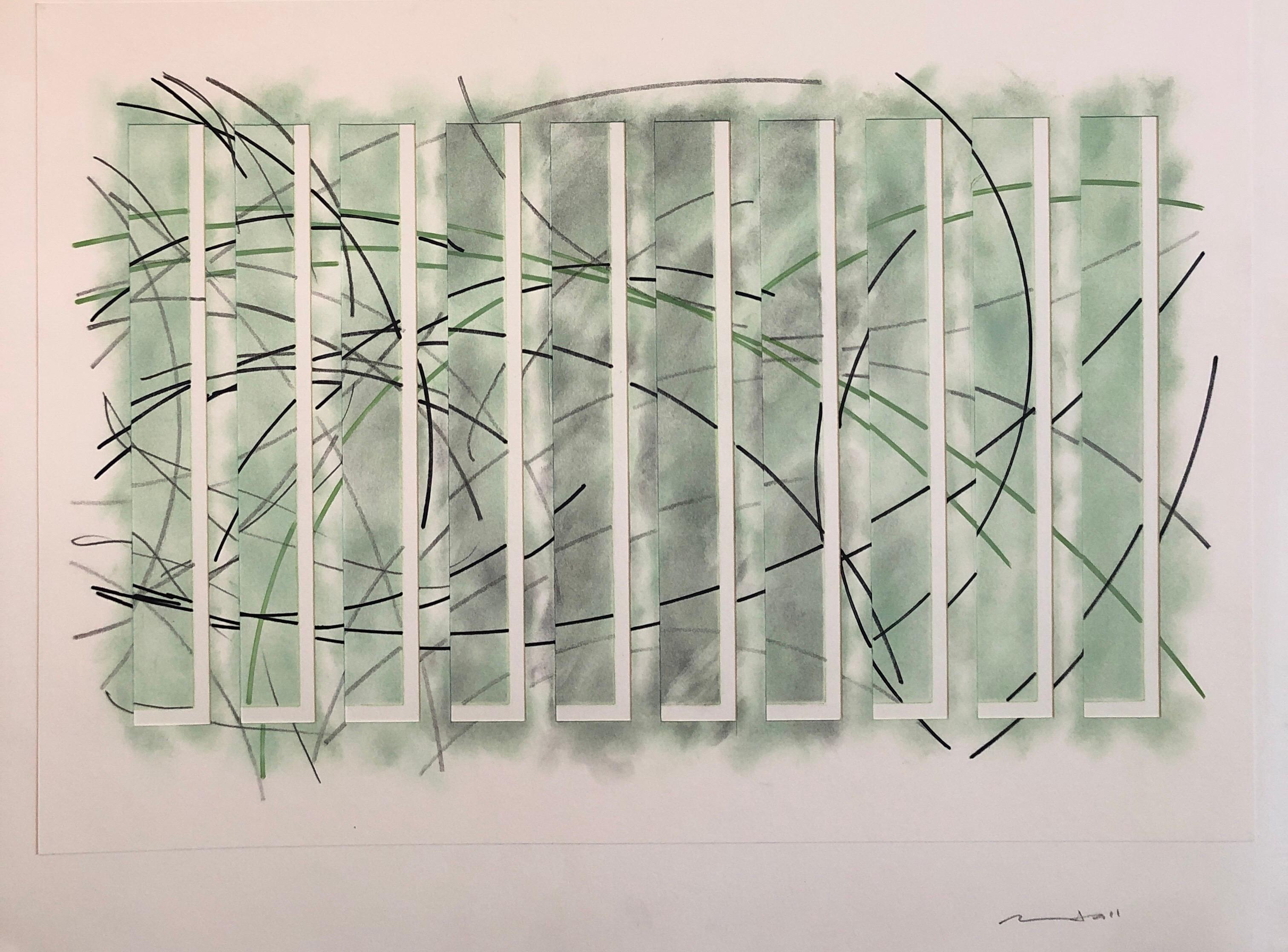 Collage a tecnica mista, grafite, pittura a olio L'espressionista astratto Henry Mandell in vendita 1