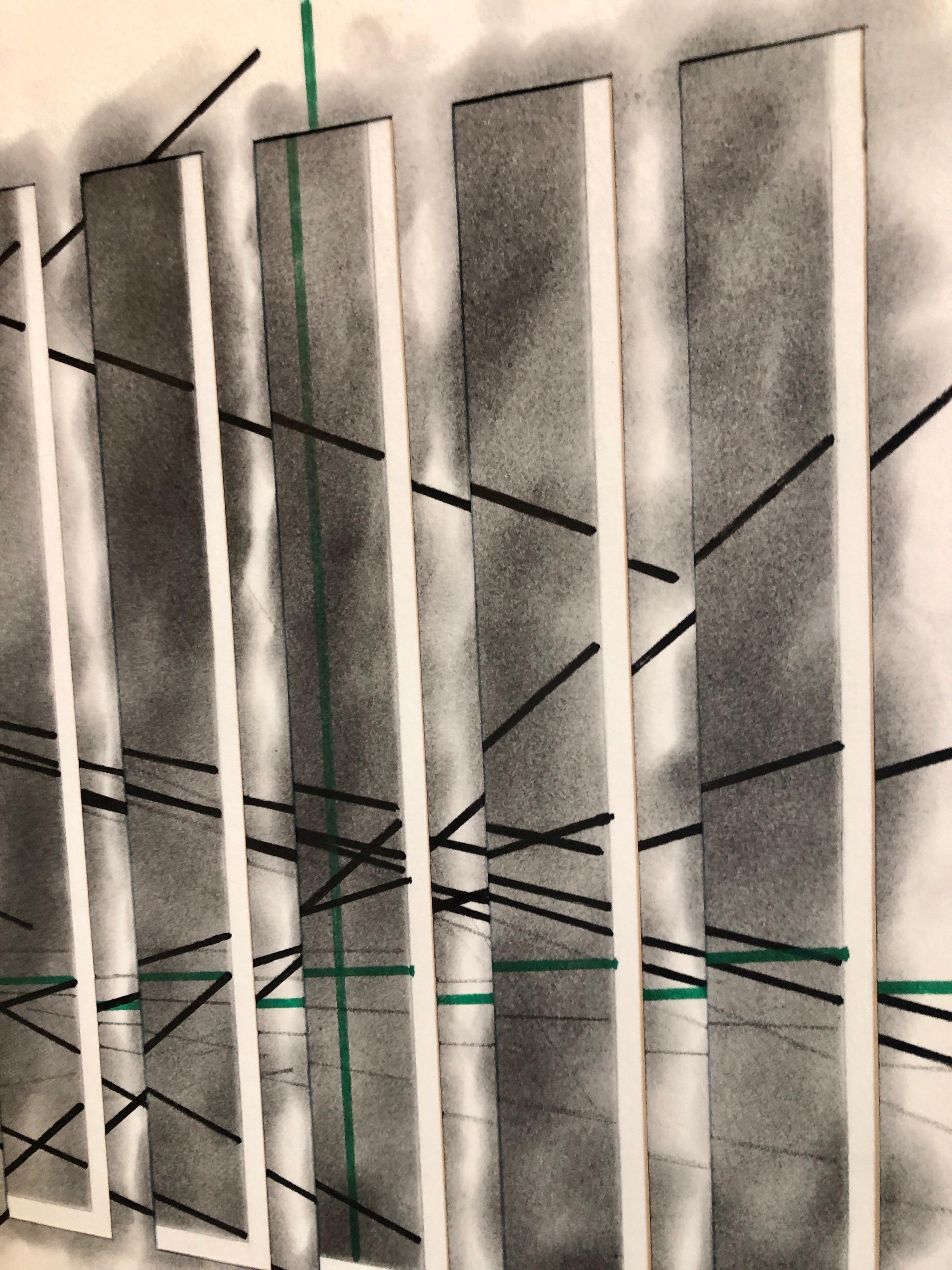 Collage a tecnica mista, grafite, pittura a olio L'espressionista astratto Henry Mandell in vendita 5