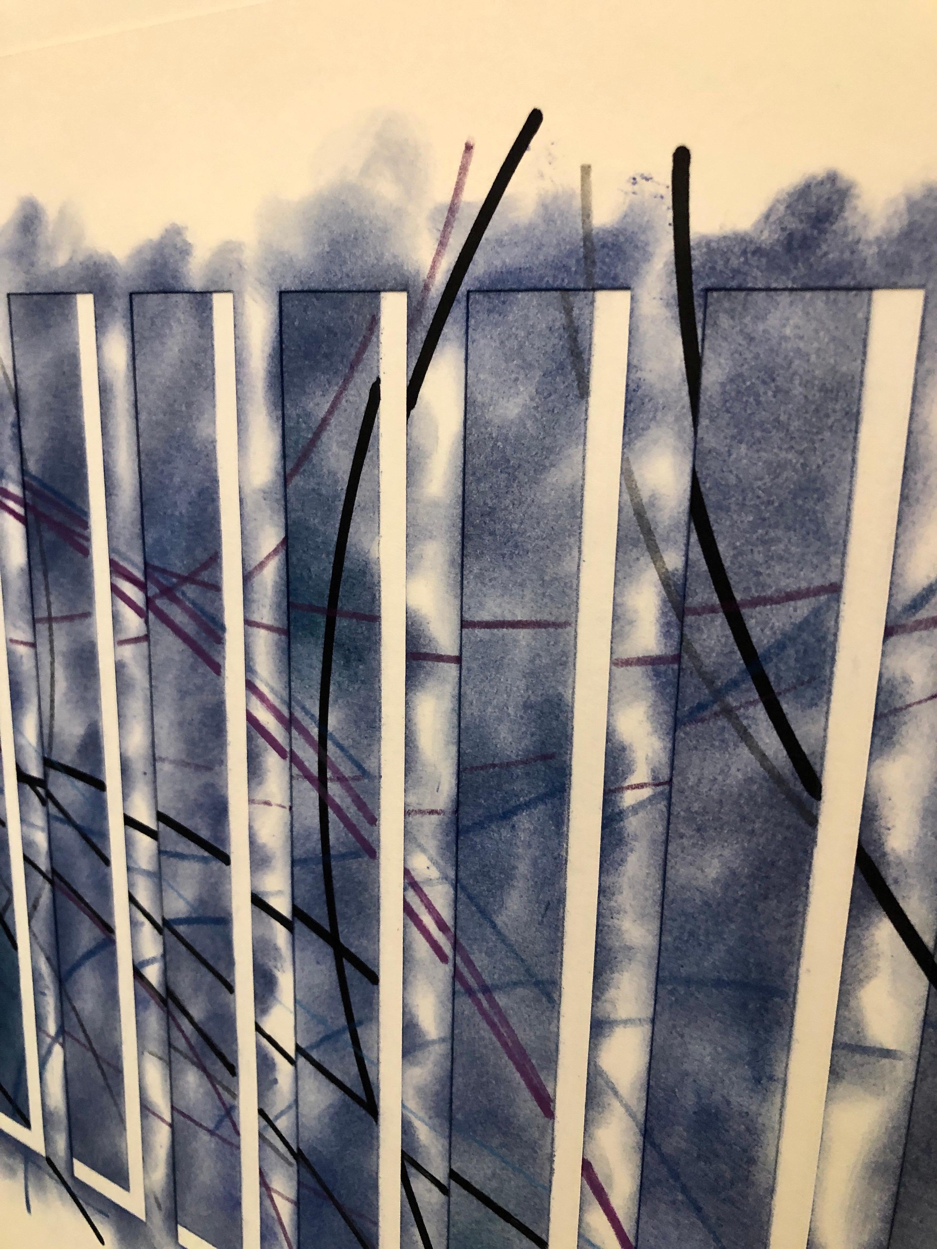 Collage a tecnica mista, grafite, pittura a olio L'espressionista astratto Henry Mandell in vendita 5