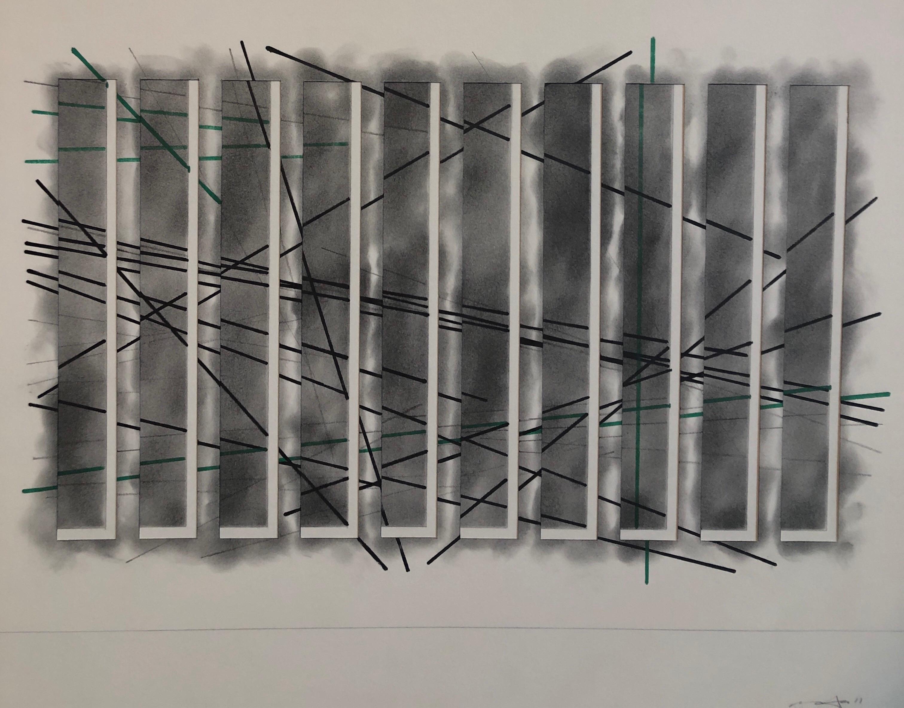 Collage a tecnica mista, grafite, pittura a olio L'espressionista astratto Henry Mandell in vendita 7