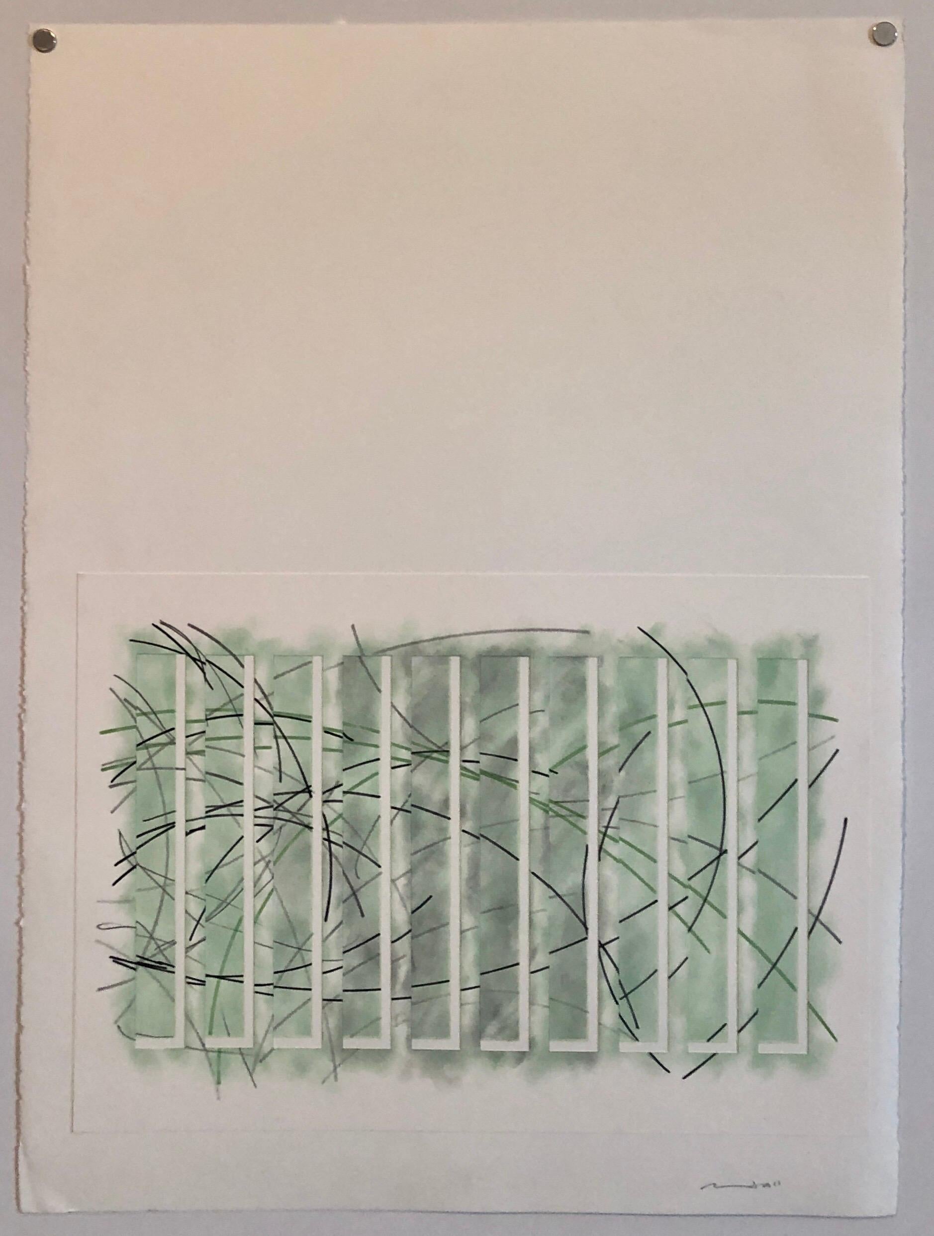 Collage a tecnica mista, grafite, pittura a olio L'espressionista astratto Henry Mandell in vendita 7