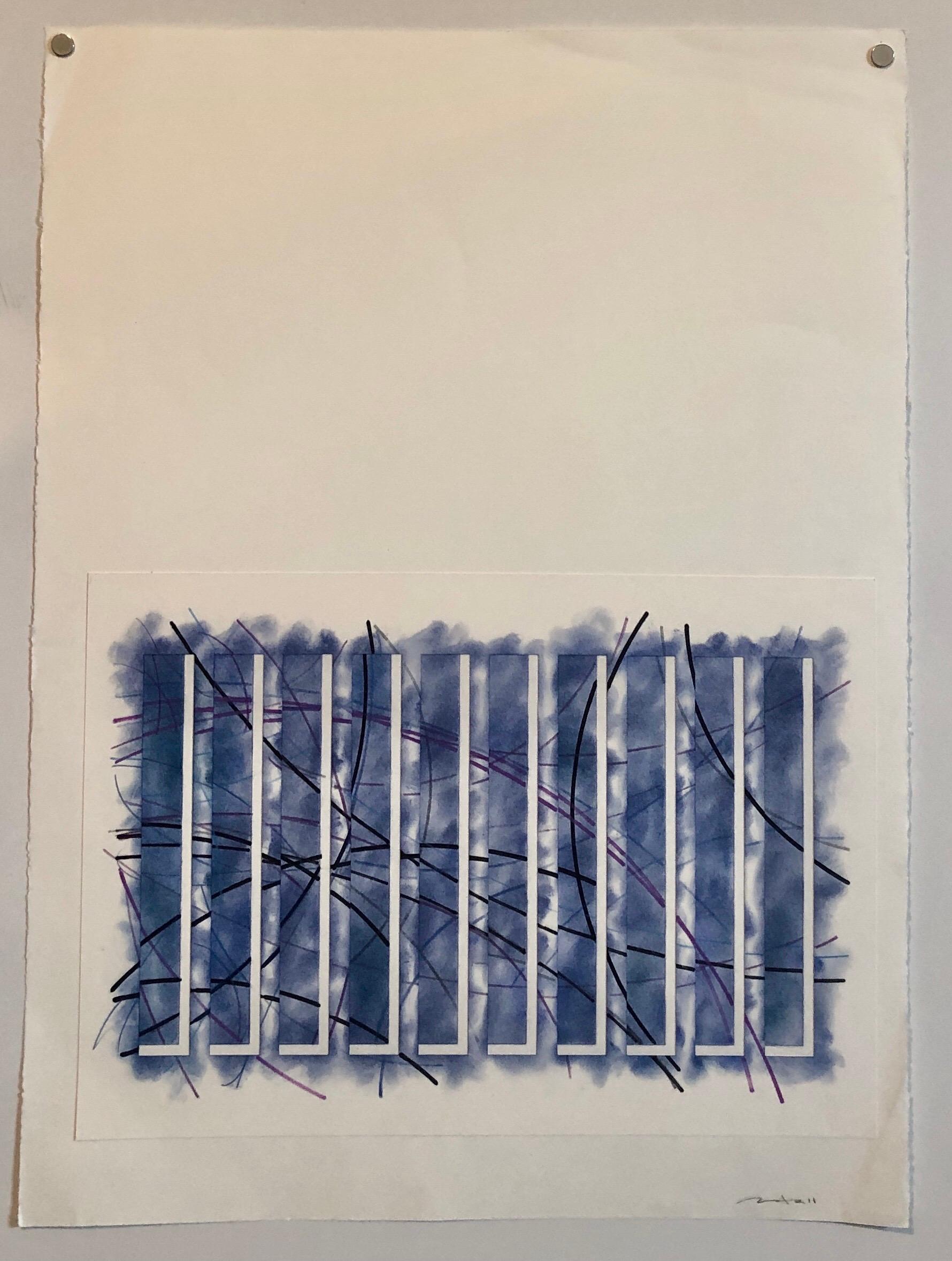Collage a tecnica mista, grafite, pittura a olio L'espressionista astratto Henry Mandell in vendita 8