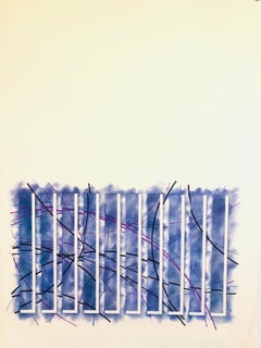 Collage technique mixte, graphite, peinture à l'huile de l'expressionniste abstrait Henry Mandell