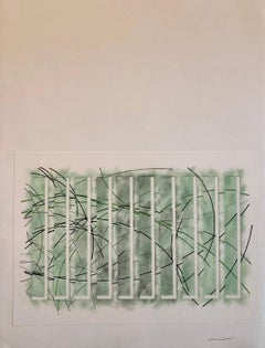 Collage technique mixte, graphite, peinture à l'huile de l'expressionniste abstrait Henry Mandell
