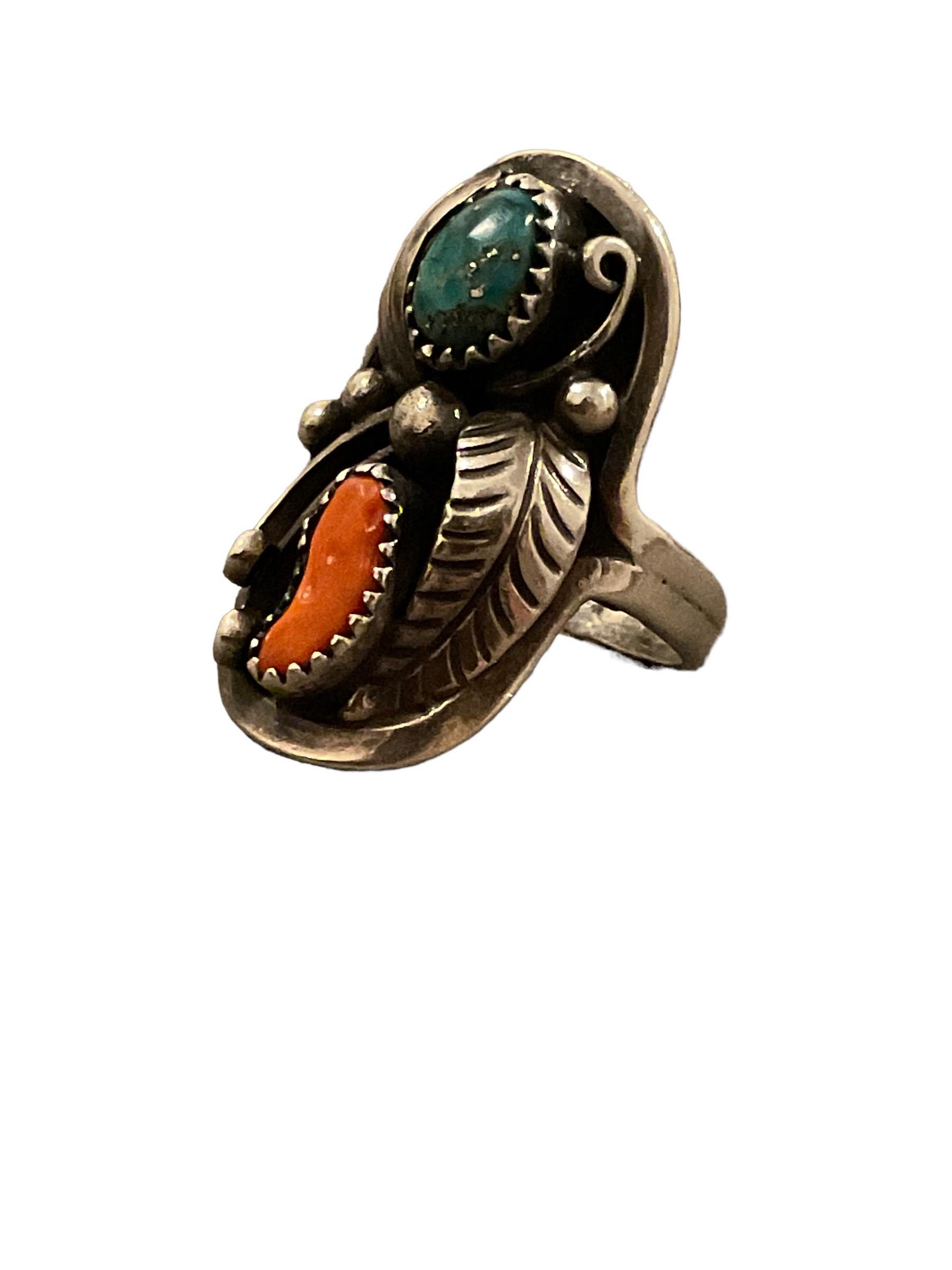 Old Mine Cut Henry Mariano Sterling Silver Morenci Turquoise Native American Navajo Ring 11