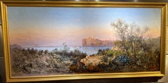 Paysage de coucher de soleil avec vue de la baie de Procida à Naples