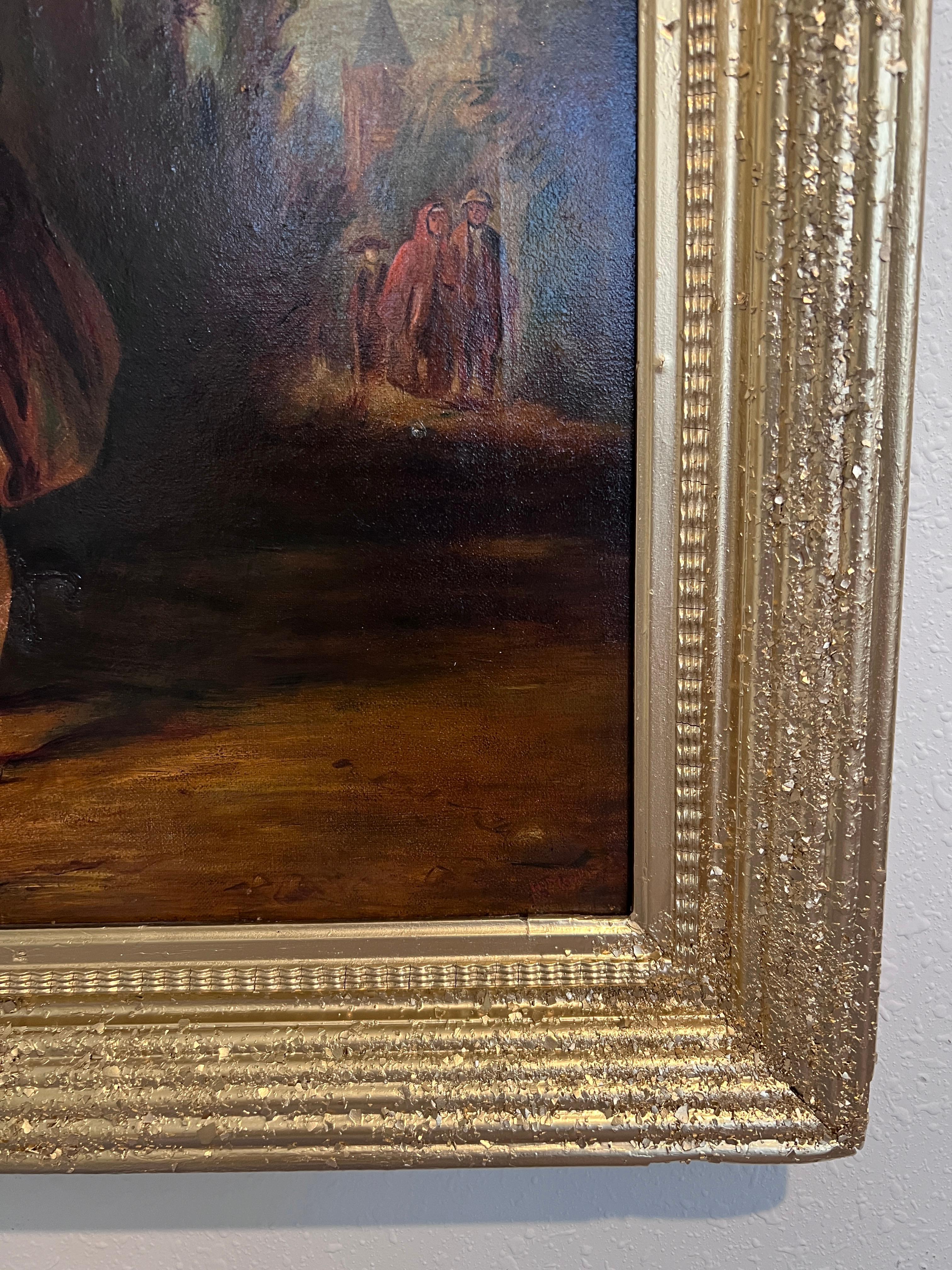1870 Artista britannico Henri Martin (1835-1908) Antico dipinto di scena di genere O/c in vendita 2