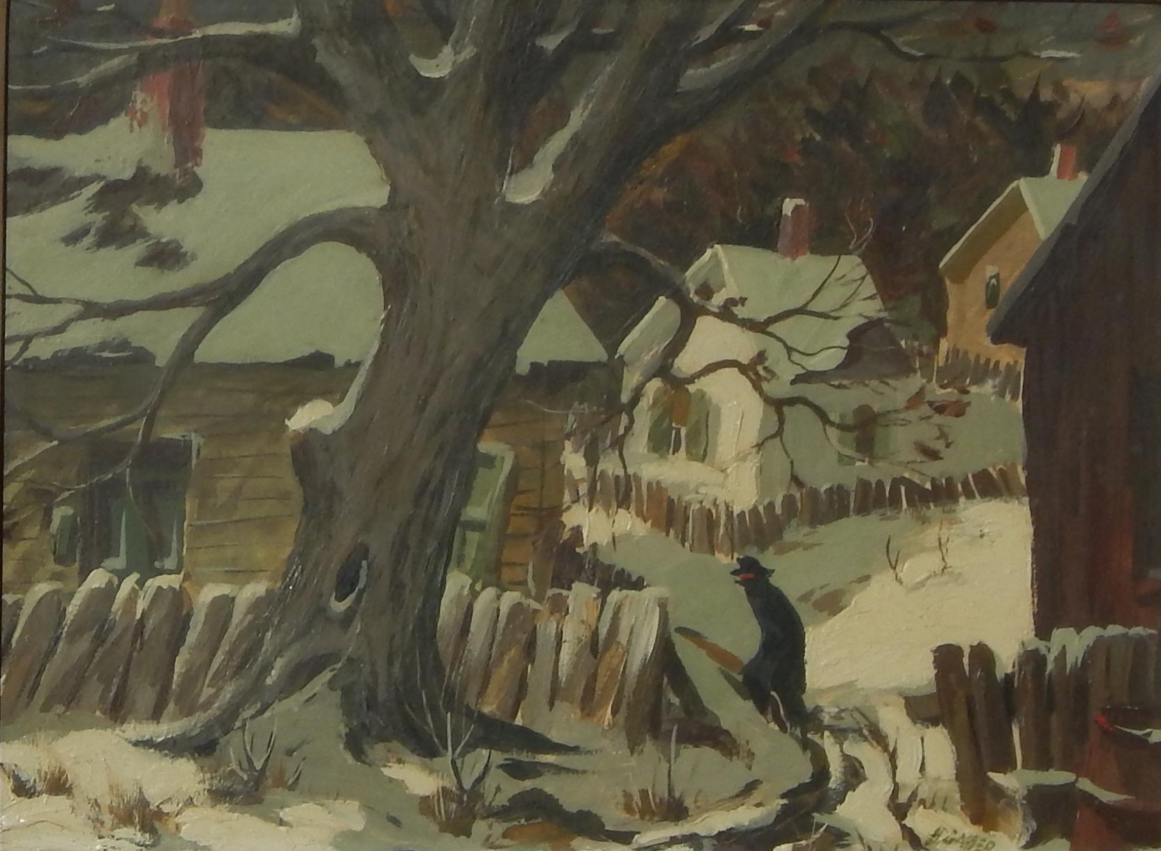 Oil Painting - “Homeward” - Brown Landscape Painting by Henry Martin Gasser