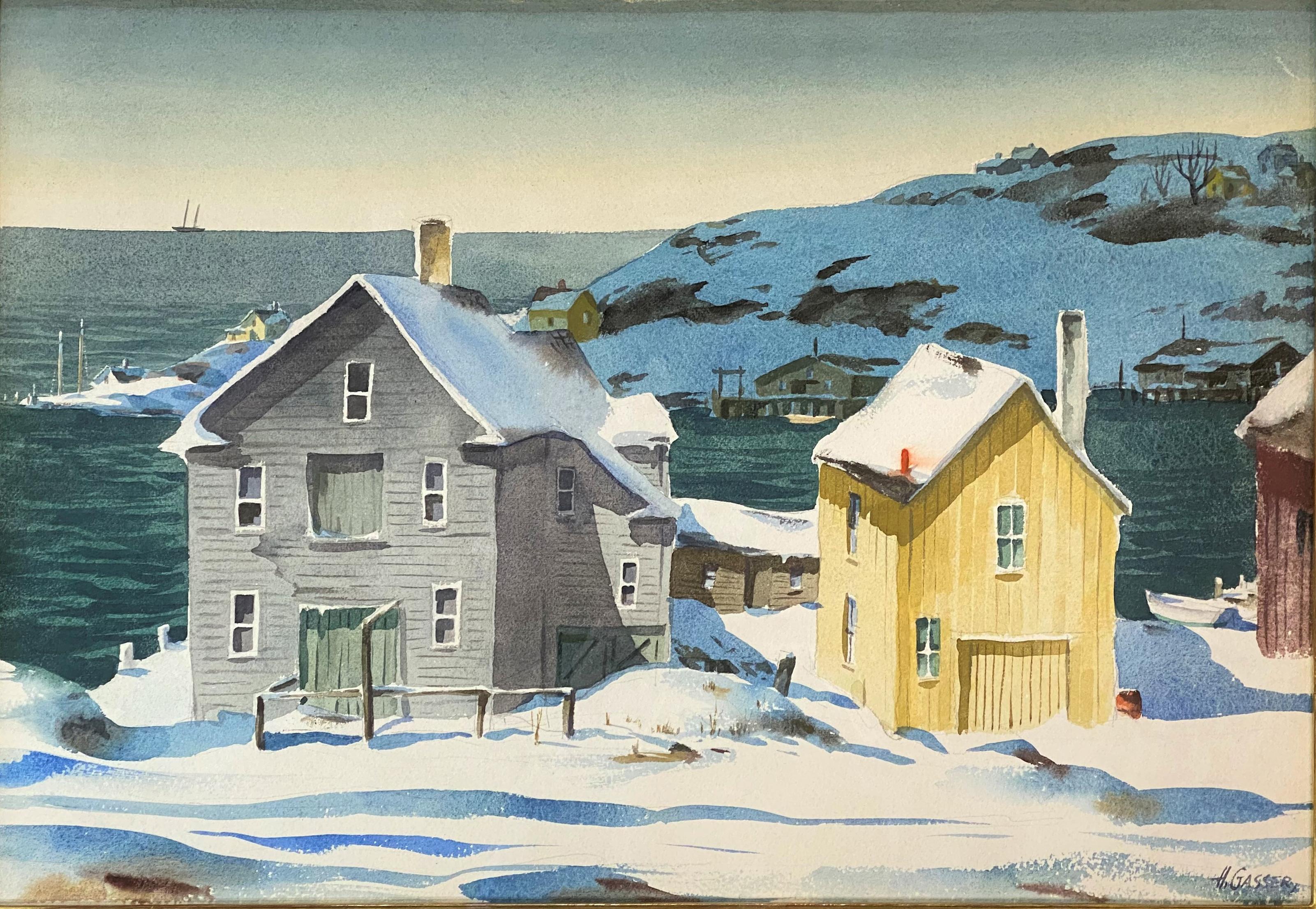 Scène côtière d'hiver - Painting de Henry Martin Gasser