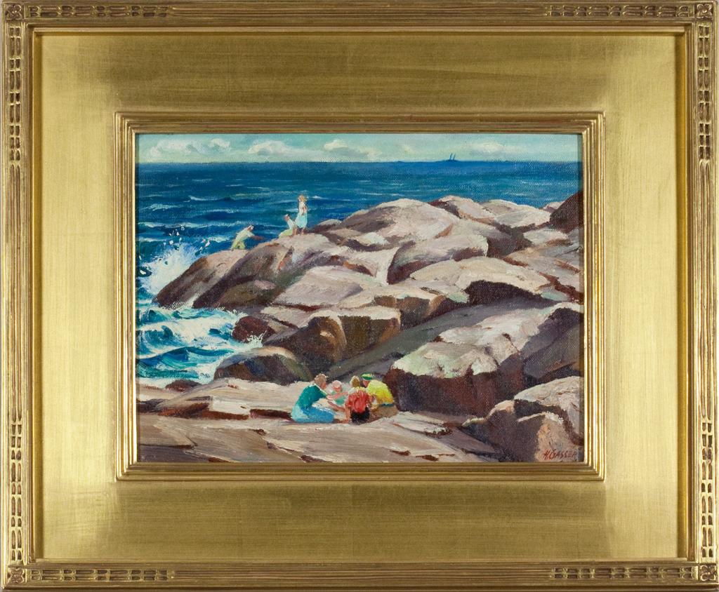 An der Küste am Meer – Painting von Henry Martin Gasser