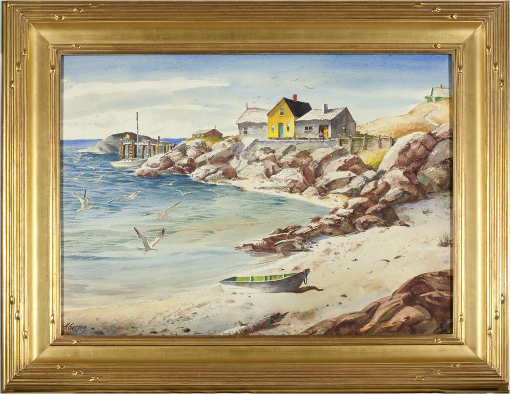 Sand, Sea, and Rocks - Painting by Henry Martin Gasser