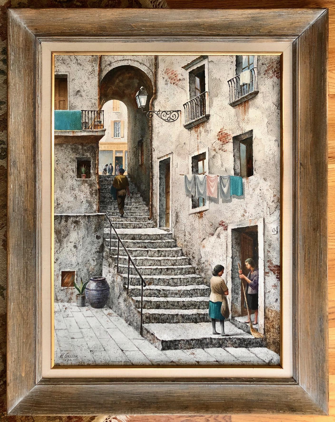 The Stone Steps, Italy - Painting by Henry Martin Gasser