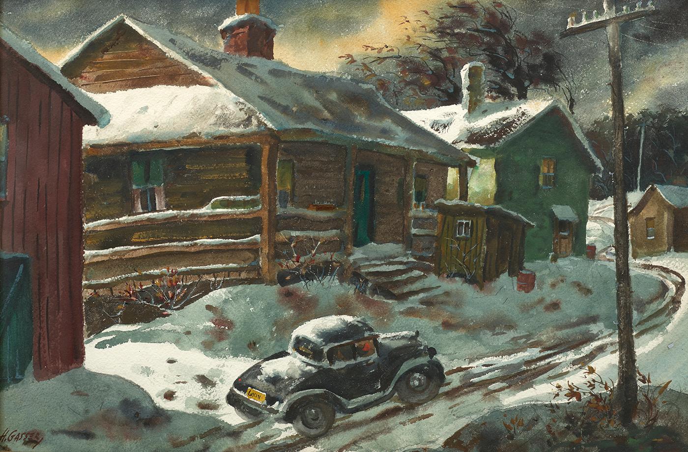 Henry Martin Gasser Landscape Painting - Winter Night