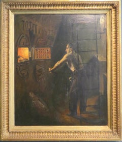 Henry Marvel Carr RA (1894-1970) Mid20thC English oil painting - Ships Furnace