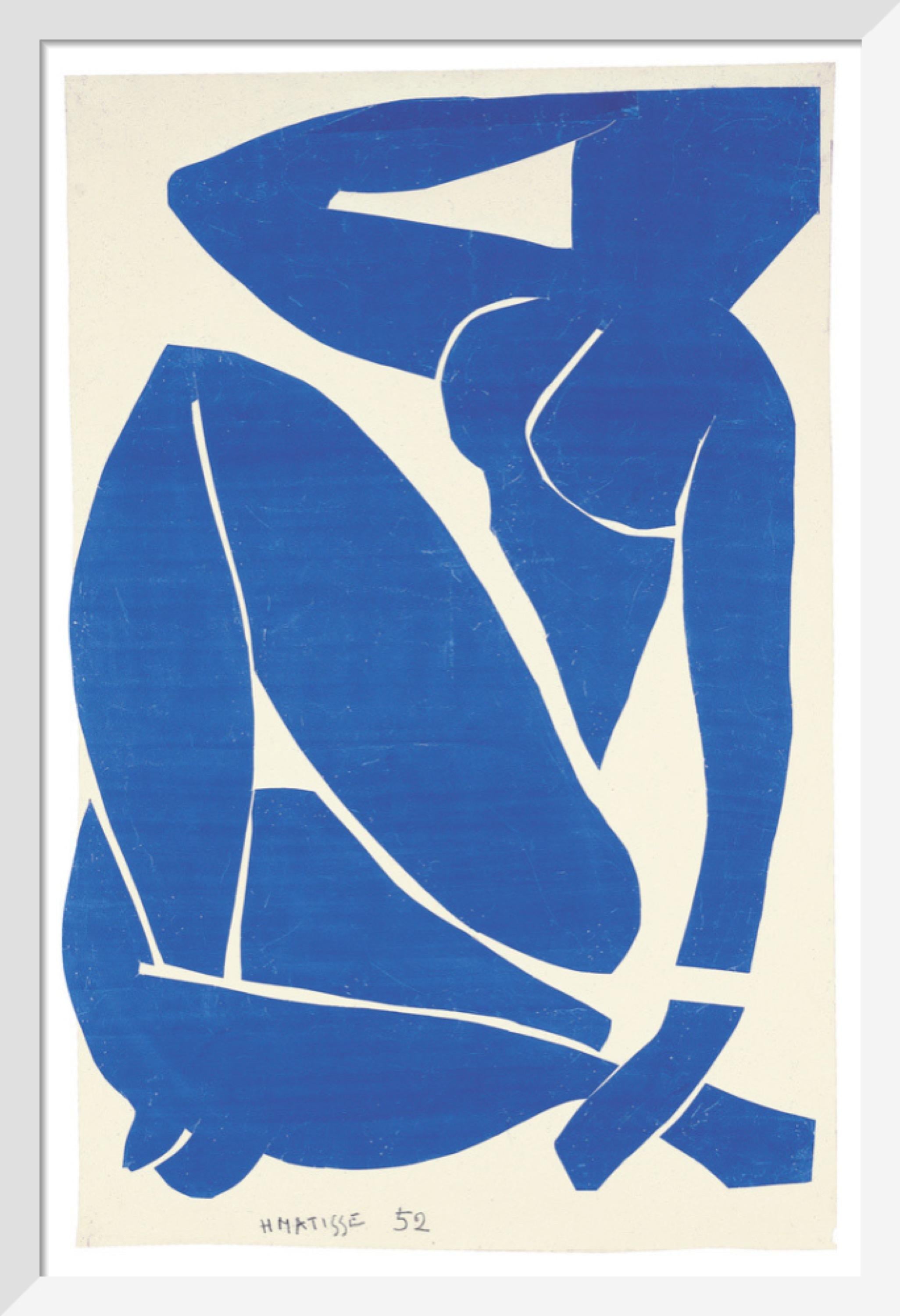 Henry Matisse, Desnudo azul II y III Primavera (enmarcado)

Tras una operación de cáncer de estómago en 1941, Henri Matisse quedó postrado en cama y ya no pudo pintar ni esculpir. Con la ayuda de sus ayudantes, reanudó la creación artística.