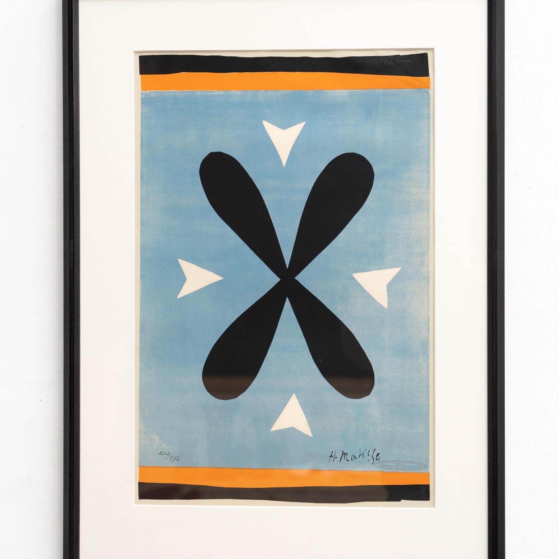 Henry Matisse's 'Fleur à Quatre Pétales': Limited Edition Lithograph, circa 1970 In Good Condition For Sale In Barcelona, Barcelona
