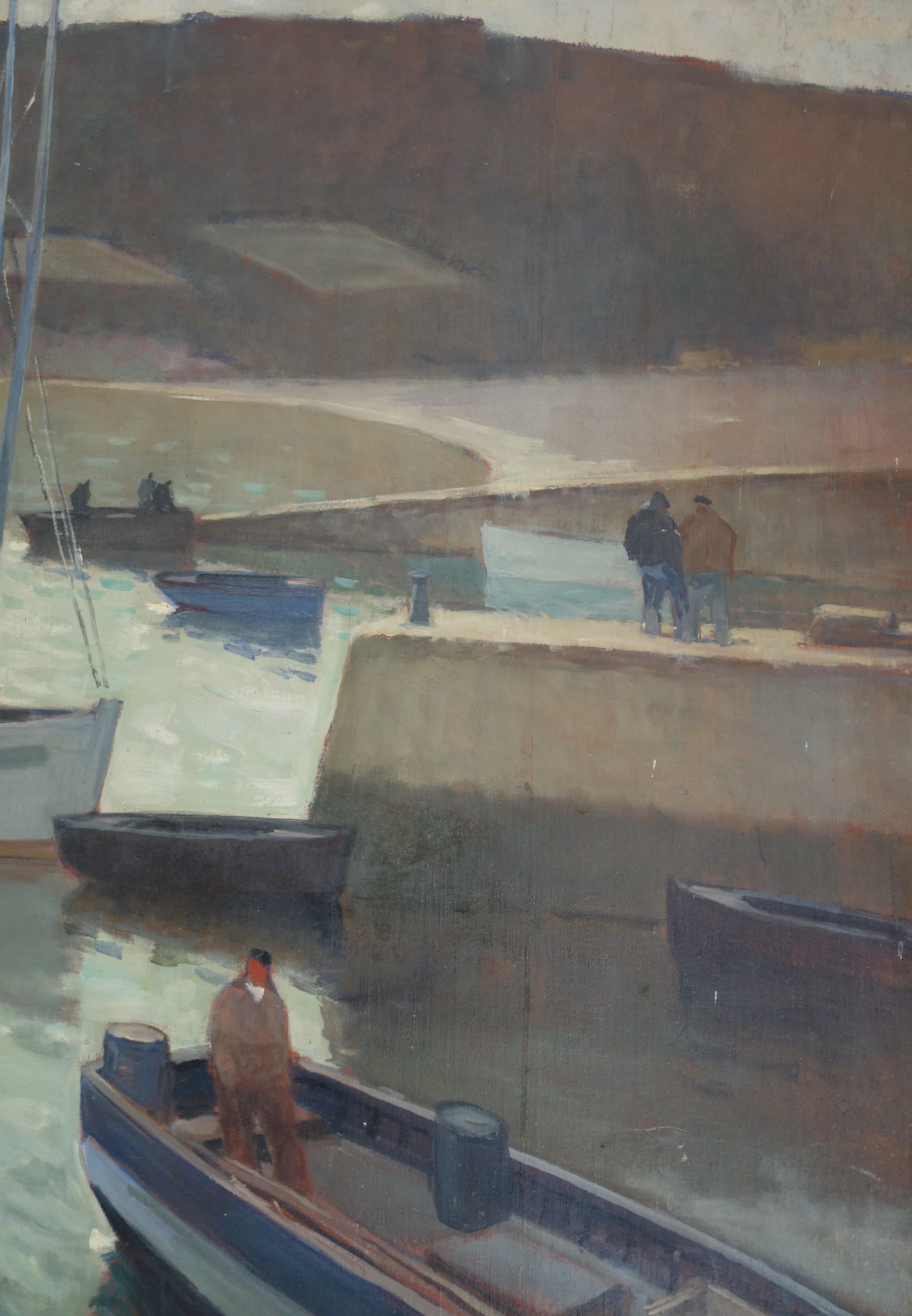 Voilier,Mer,France,Port,Bateau ,Paysage ,Bretagne , Océan Atlantique,
Blu , Grey .
Label au dos Galleria Pirra Torino

Ce travail date de plus de 50 ans. Il faut compter jusqu'à 40 jours pour produire les documents nécessaires à l'exportation des