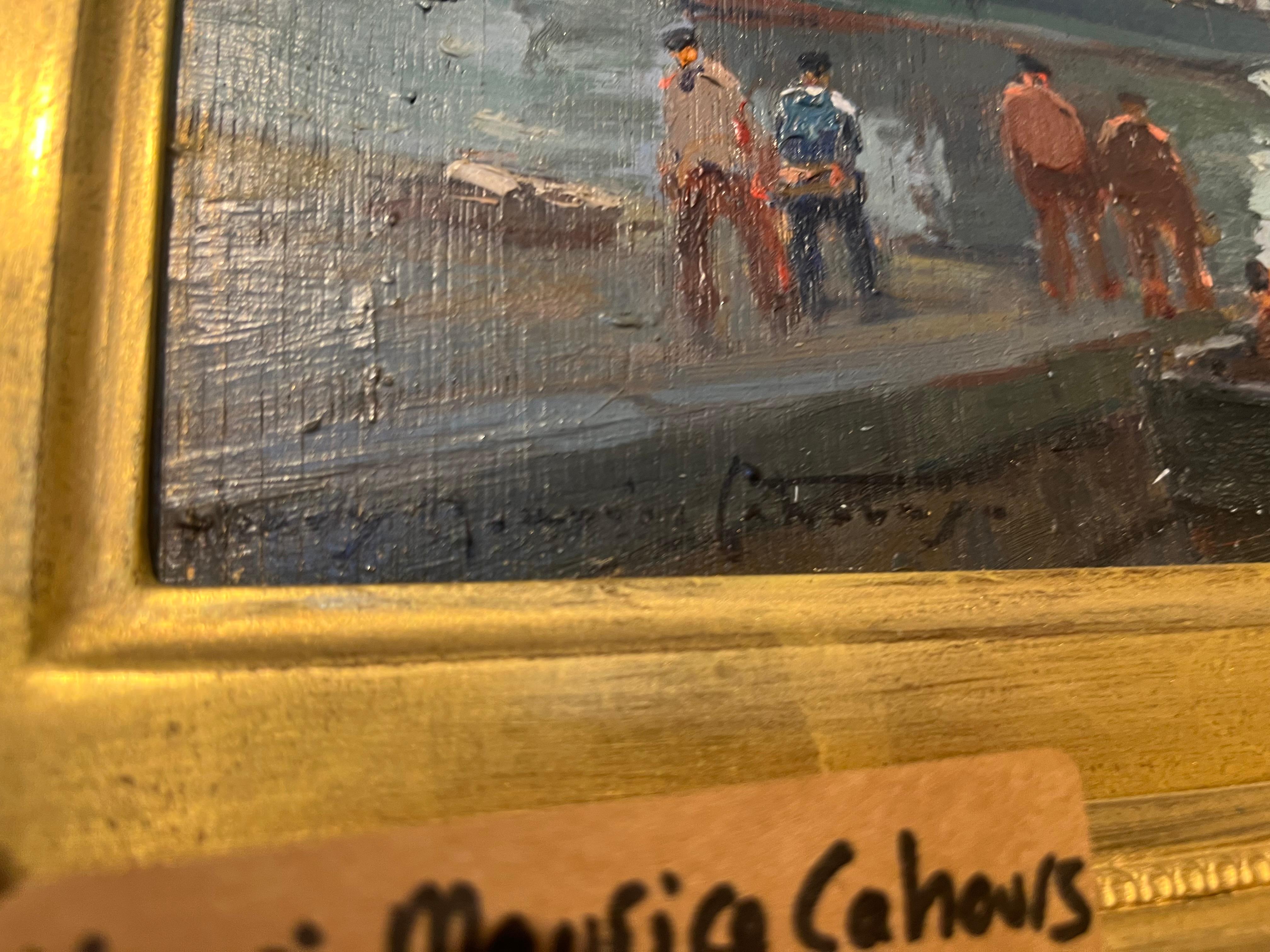 Französisch Post Impressionist Breton Schule Ölgemälde des Hafens, Douarnenez im Angebot 3