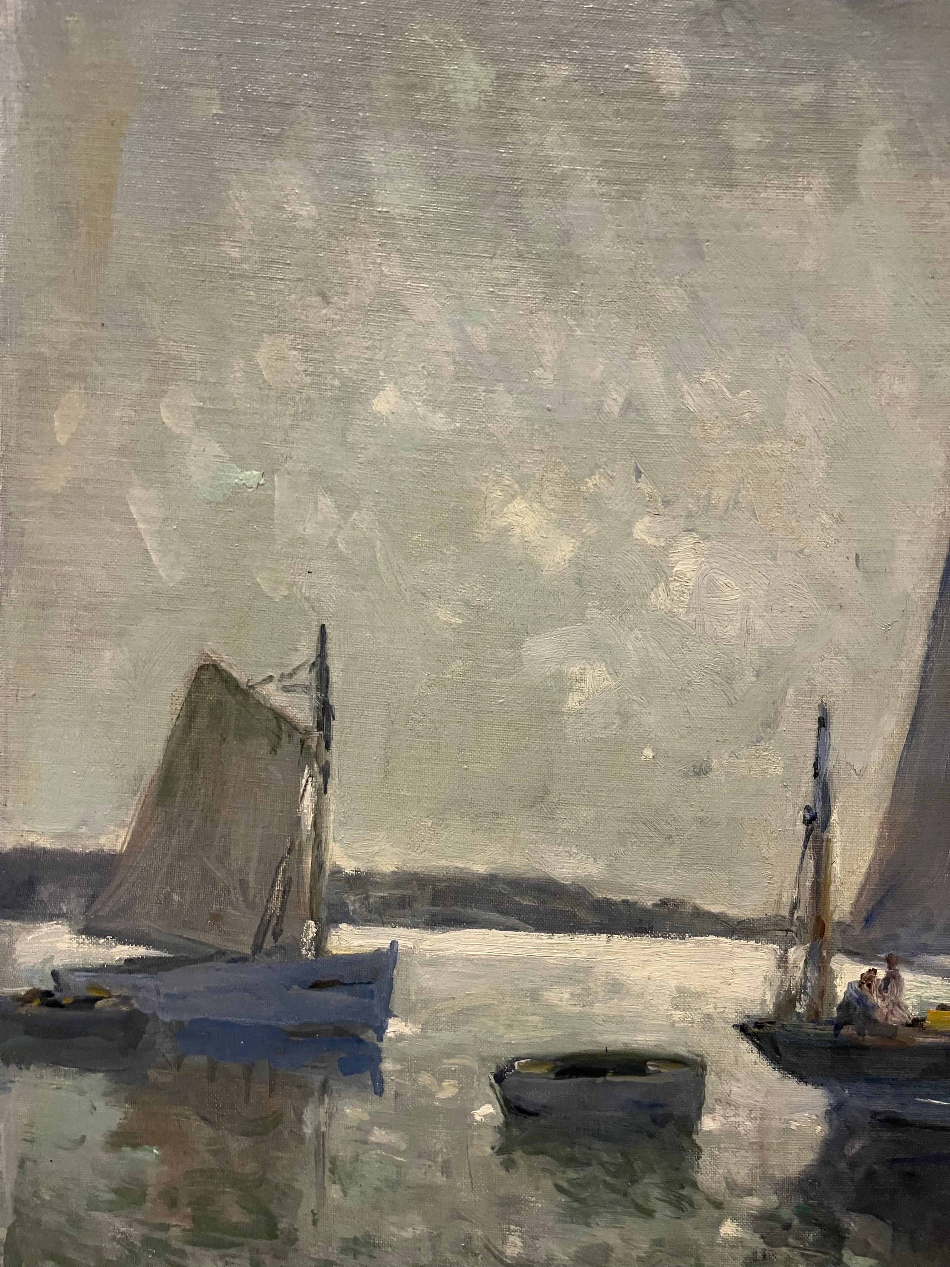 Segelboote, Meer, Frankreich, grau, blau, azurblau, Landschaft Frankreich
Henry Maurice CAHOURS (Paris, 1889 -  Vence, 1974)

Er wurde in Paris geboren, verbrachte aber seine Kindheit und Jugend in Amiens, wo er die Akademie der Schönen Künste