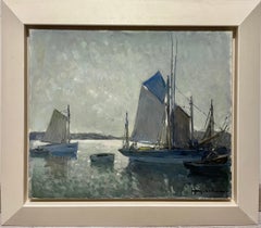 "Sailboats, Brittany" , France Oil cm. 65 x 54  1930 
