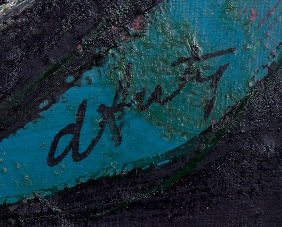 Fine XX secolo Henry Maurice D'Anty, artista francese. Olio su tela. Composizione astratta. in vendita