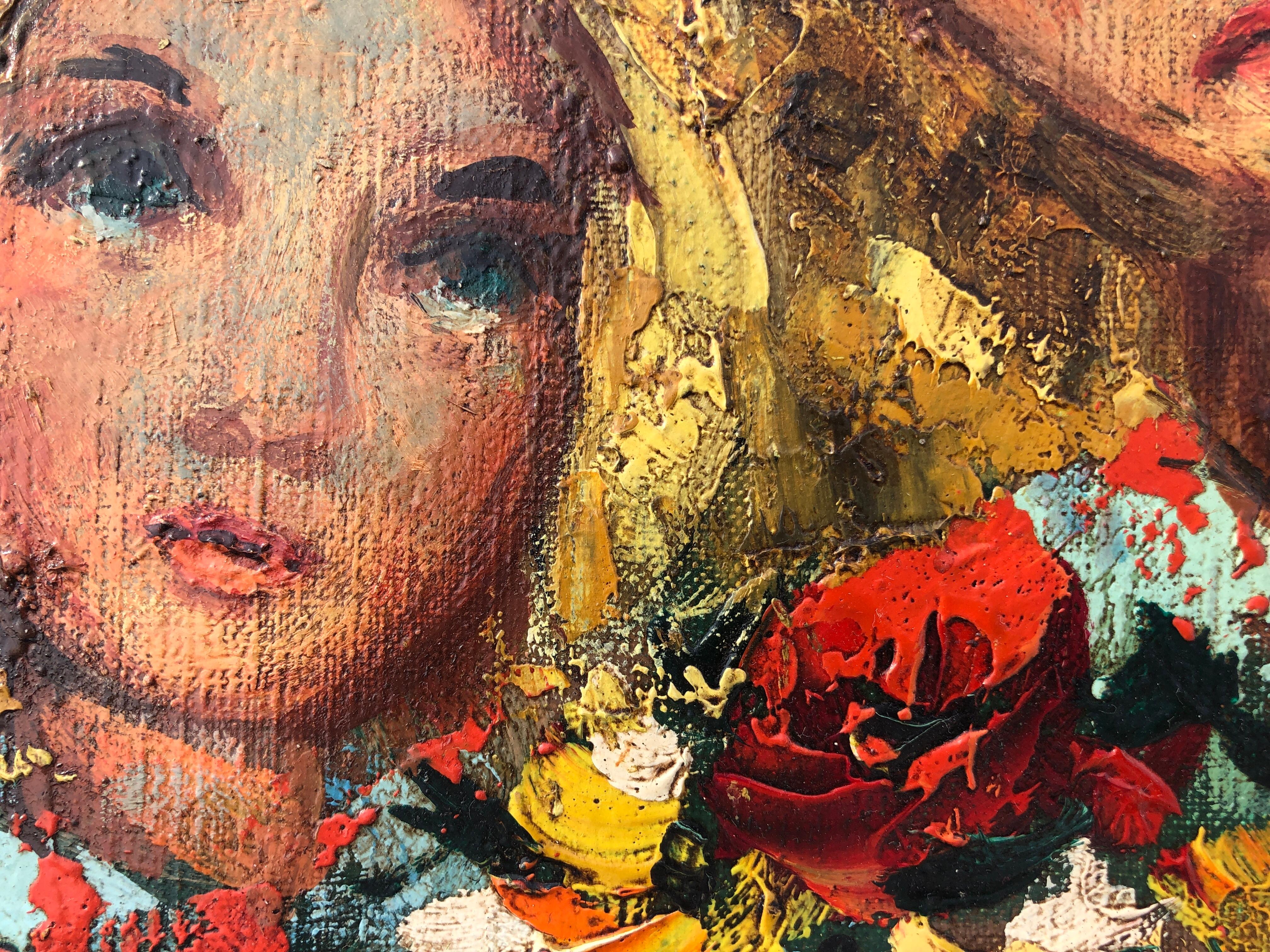Young women oil on canvas painting 1