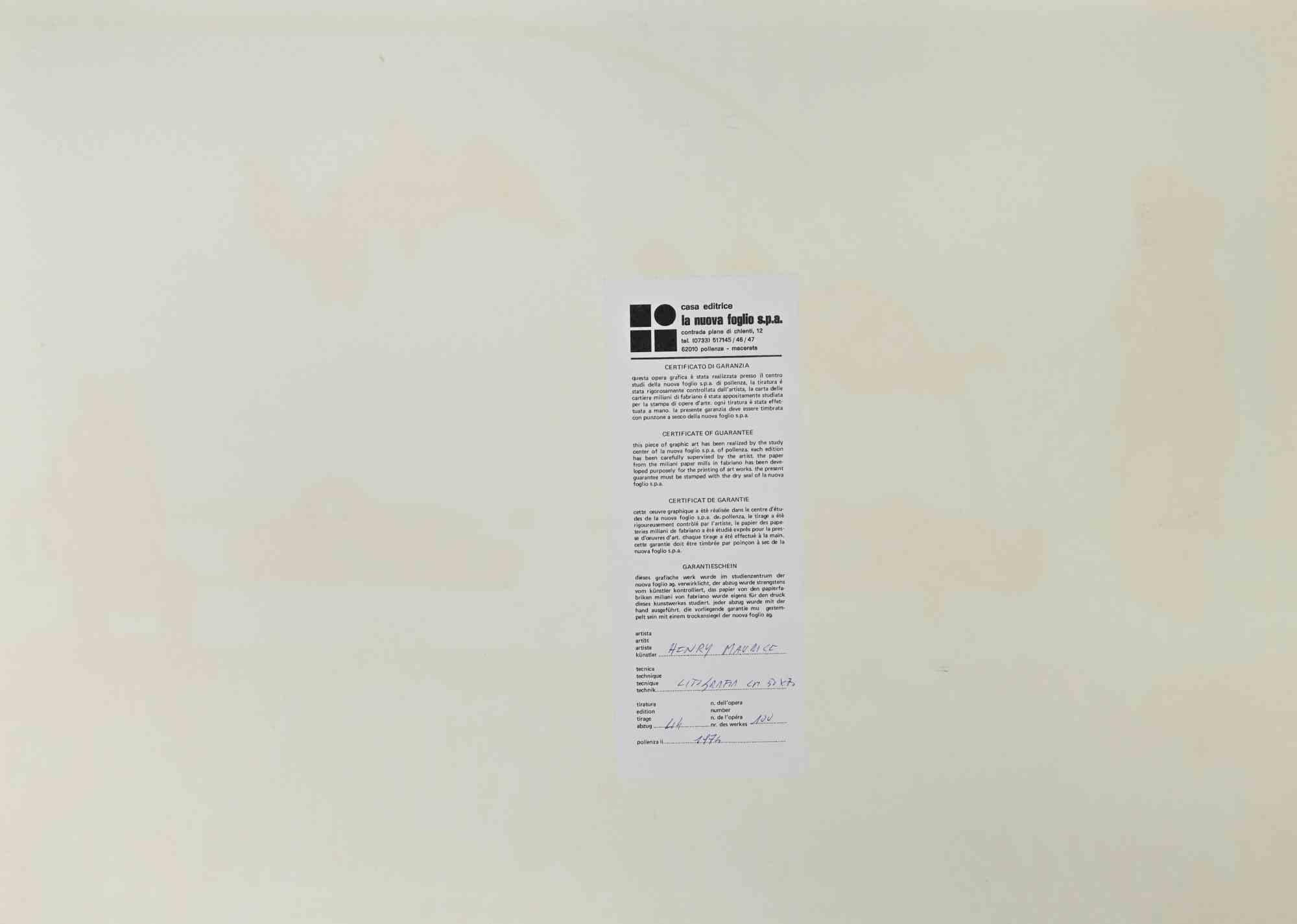 Senza titolo - Litografia di Henry Maurice - 1974 in vendita 2