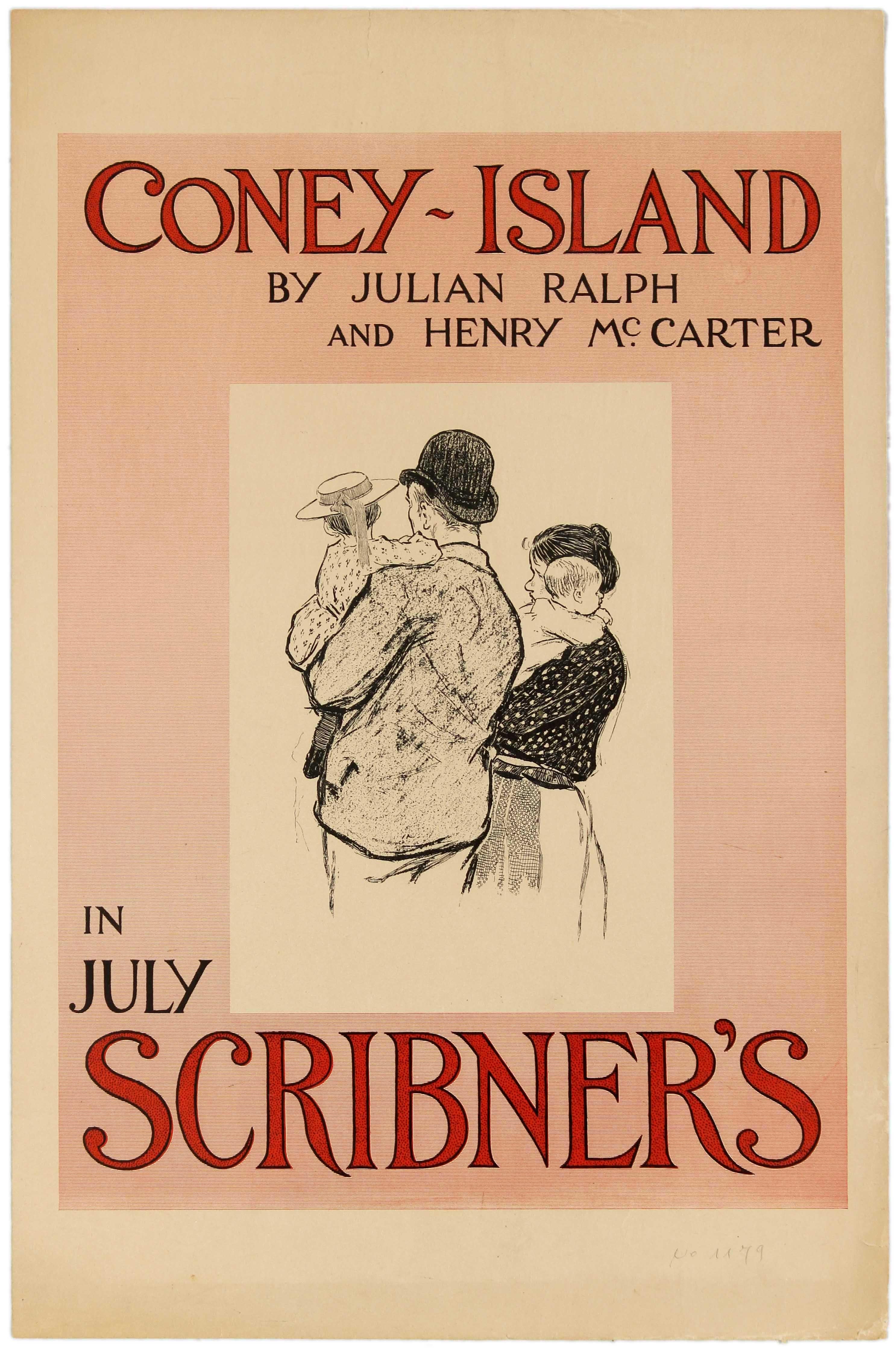 Henry McCarter Print – Antikes Poster Coney Island In July Scribner's Magazine 1896 New York