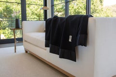 Henry Cashmere Black King-Size Blanket with Silk Border by JG Switzer