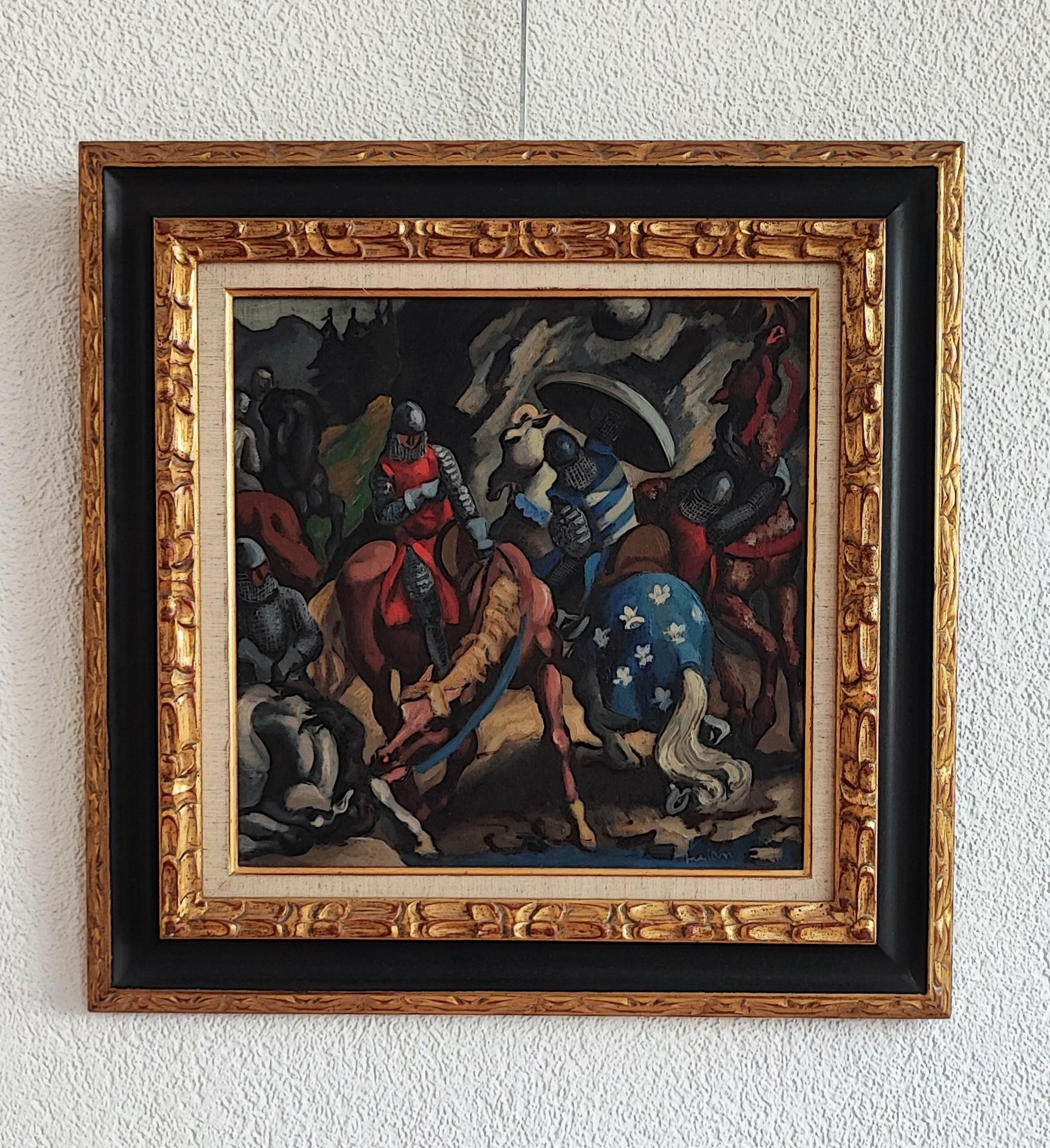 Battle of Marginan in 1515 - Painting by Henry Meylan