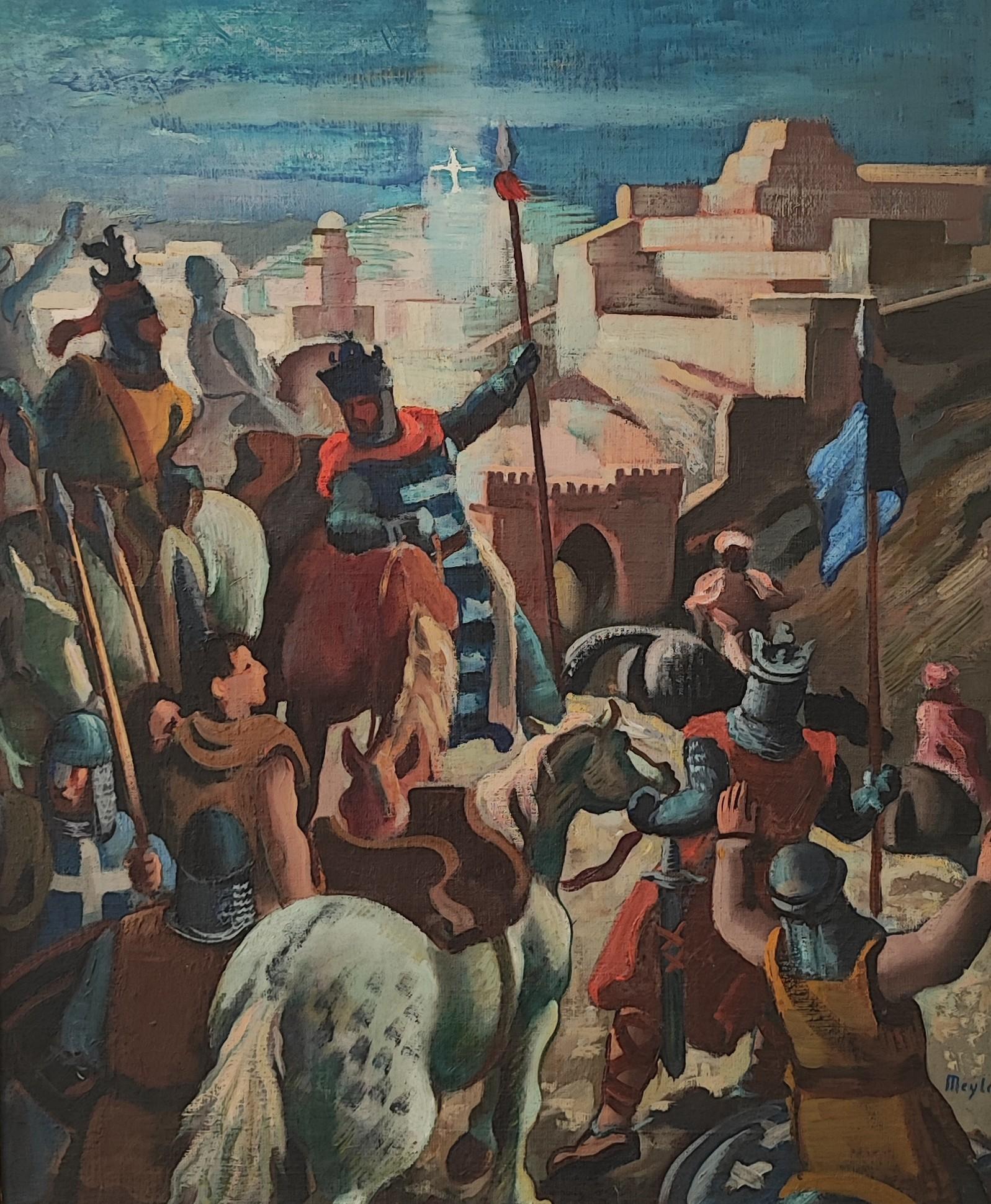 Henry Meylan Figurative Painting - Crusade scene