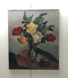 Grand bouquet d'Henry Meylan - Huile sur toile