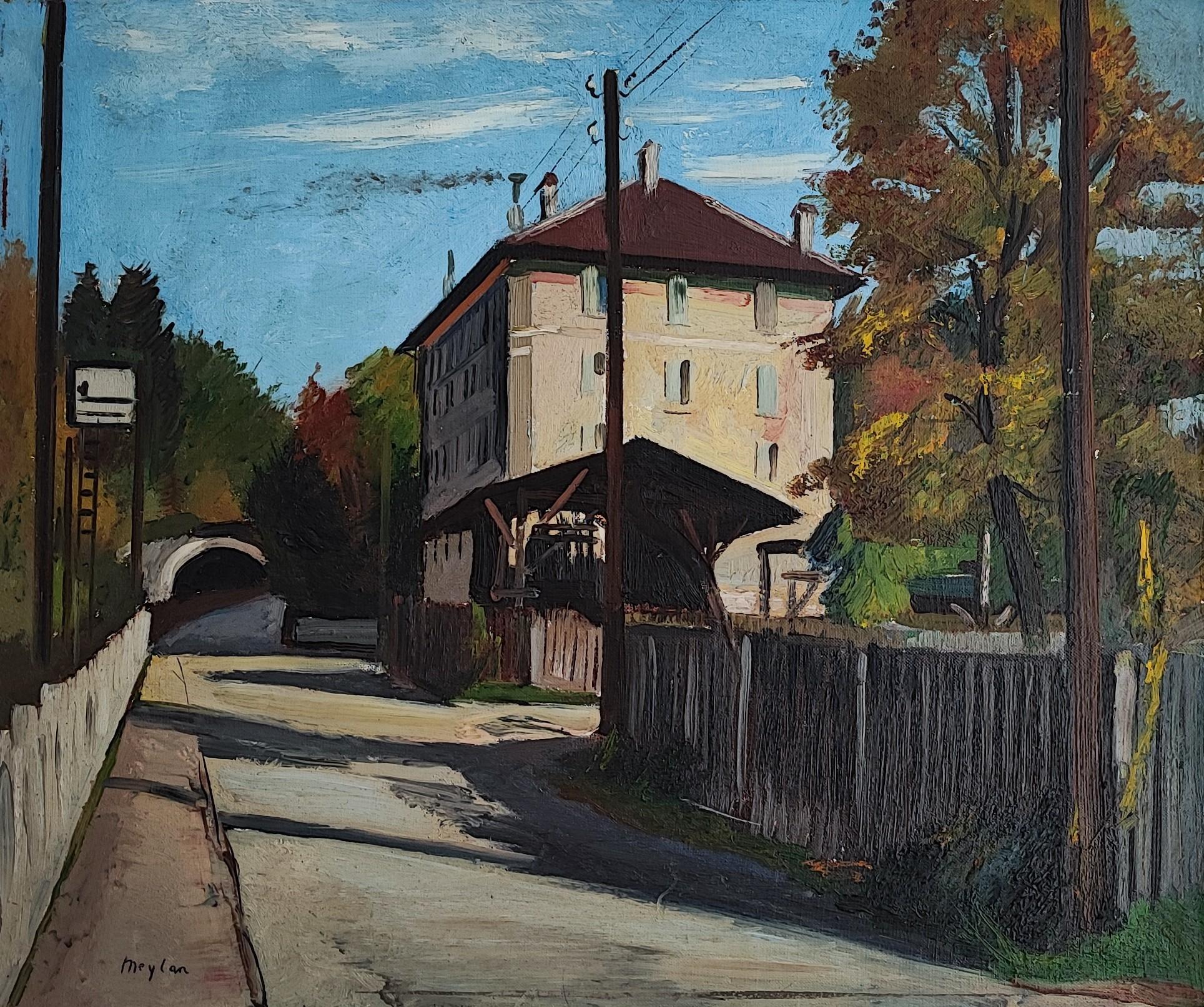 Next to the railway - Painting by Henry Meylan