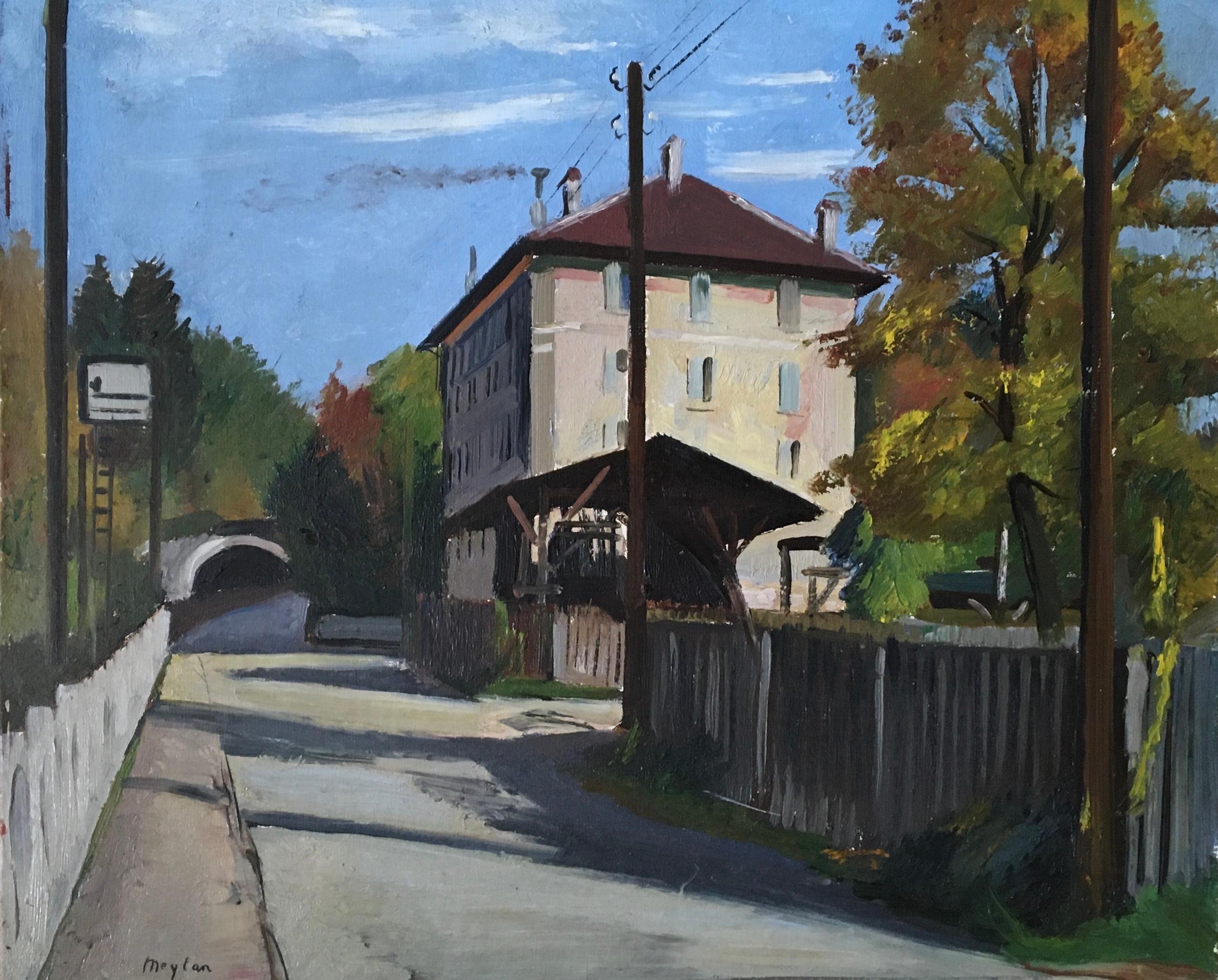 Landscape Painting de Henry Meylan - Junto al ferrocarril