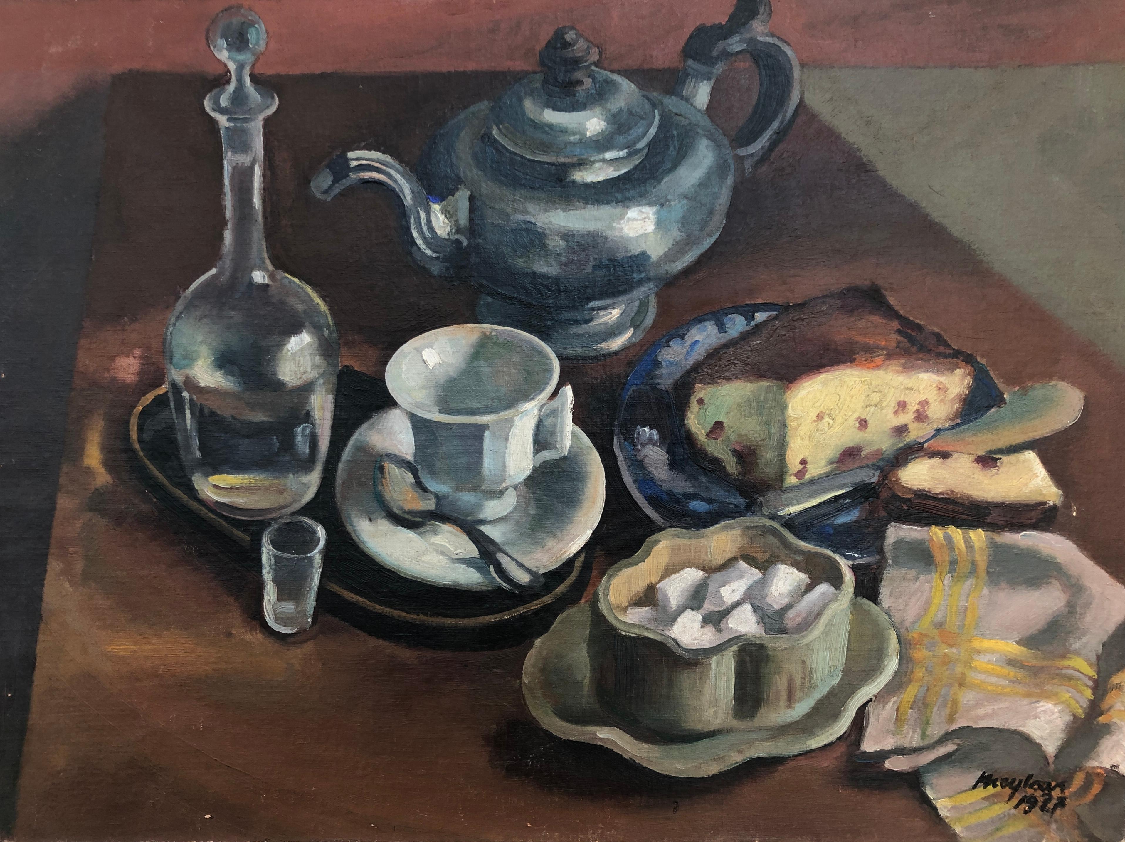 Henry Meylan Still-Life Painting – Stillleben mit Tee