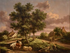 Oil painting by Henry Milbourne "Drive on Country Lane"