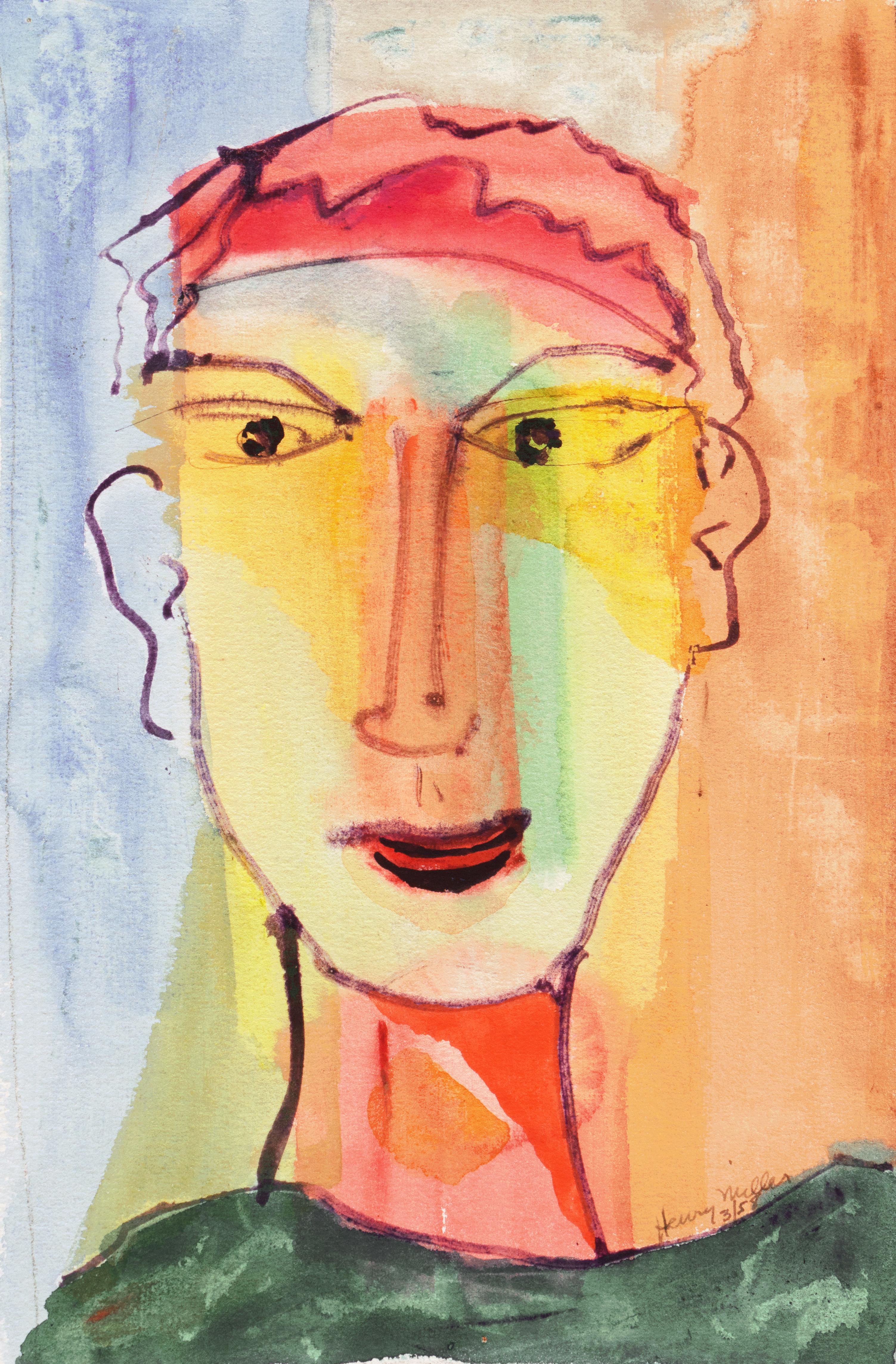 Expressionist Self Portrait by the Author of Tropic of Cancer and Black Spring - Art by Henry Miller